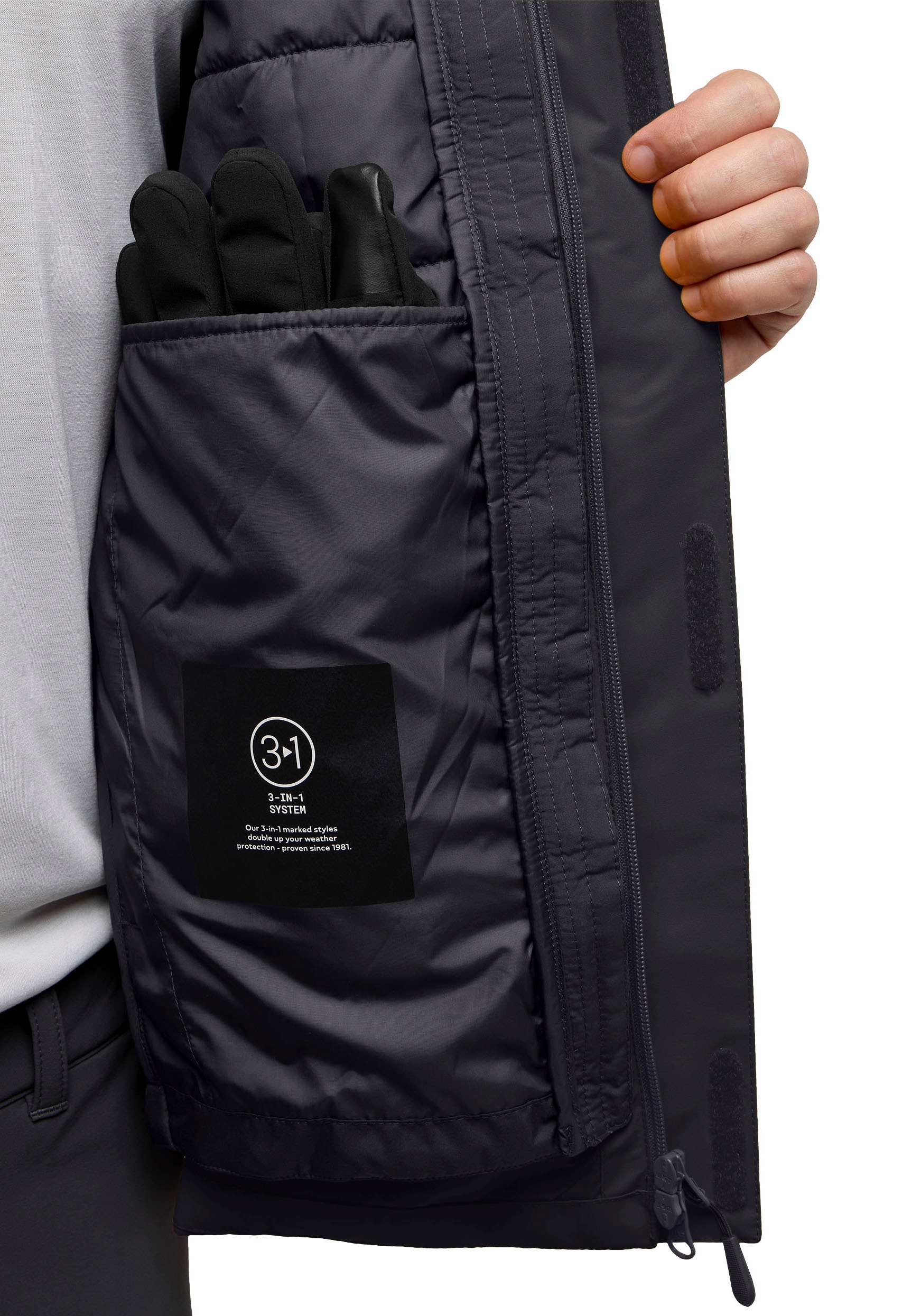 Jack Wolfskin 3-in-1-Funktionsjacke »JASPER 3IN1 JKT M«, mit Kapuze, Winterjacke