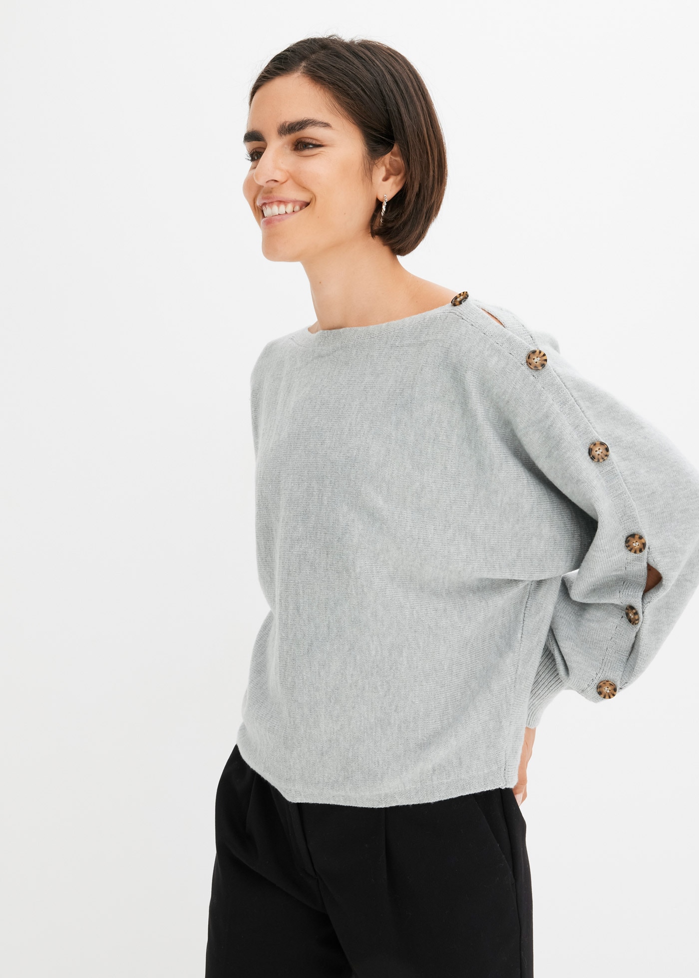 bonprix Strickpullover »Pullover« aus Polyester und Polyamid, bequeme Passform