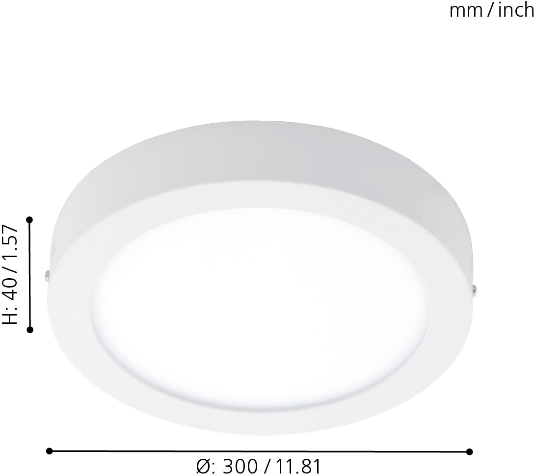 EGLO Aufbauleuchte »FUEVA-C«, 1 flammig, Leuchtmittel LED-Board | LED fest integriert, Smart Home Deckenlampe Ø30cm, dimmbar, Weißtöne und Farben einstellbar
