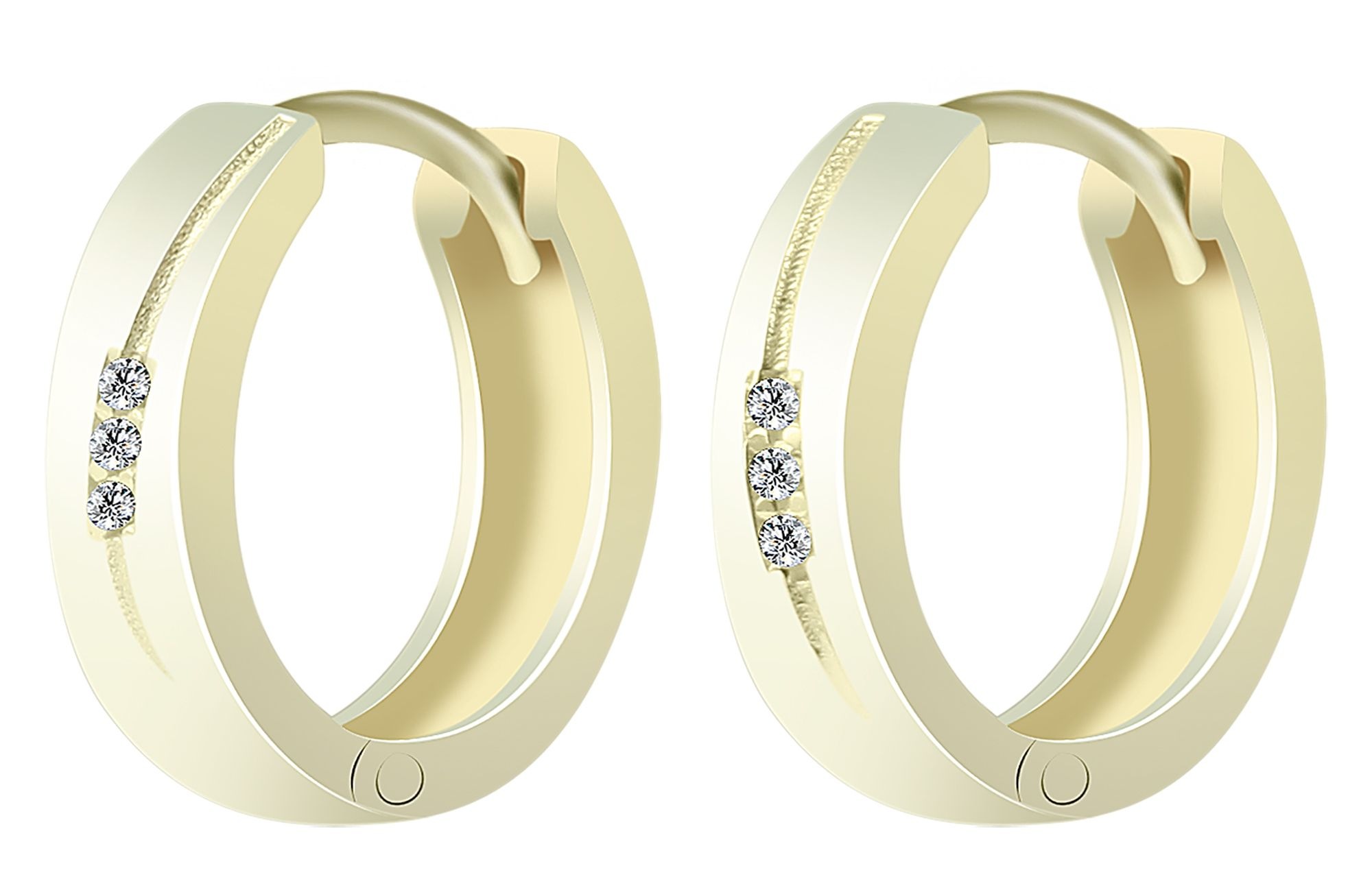 Adelia´s Paar Creolen »Damen Ohrringe ¿ Klappcreole aus 333 Gold mit Zirkonia«