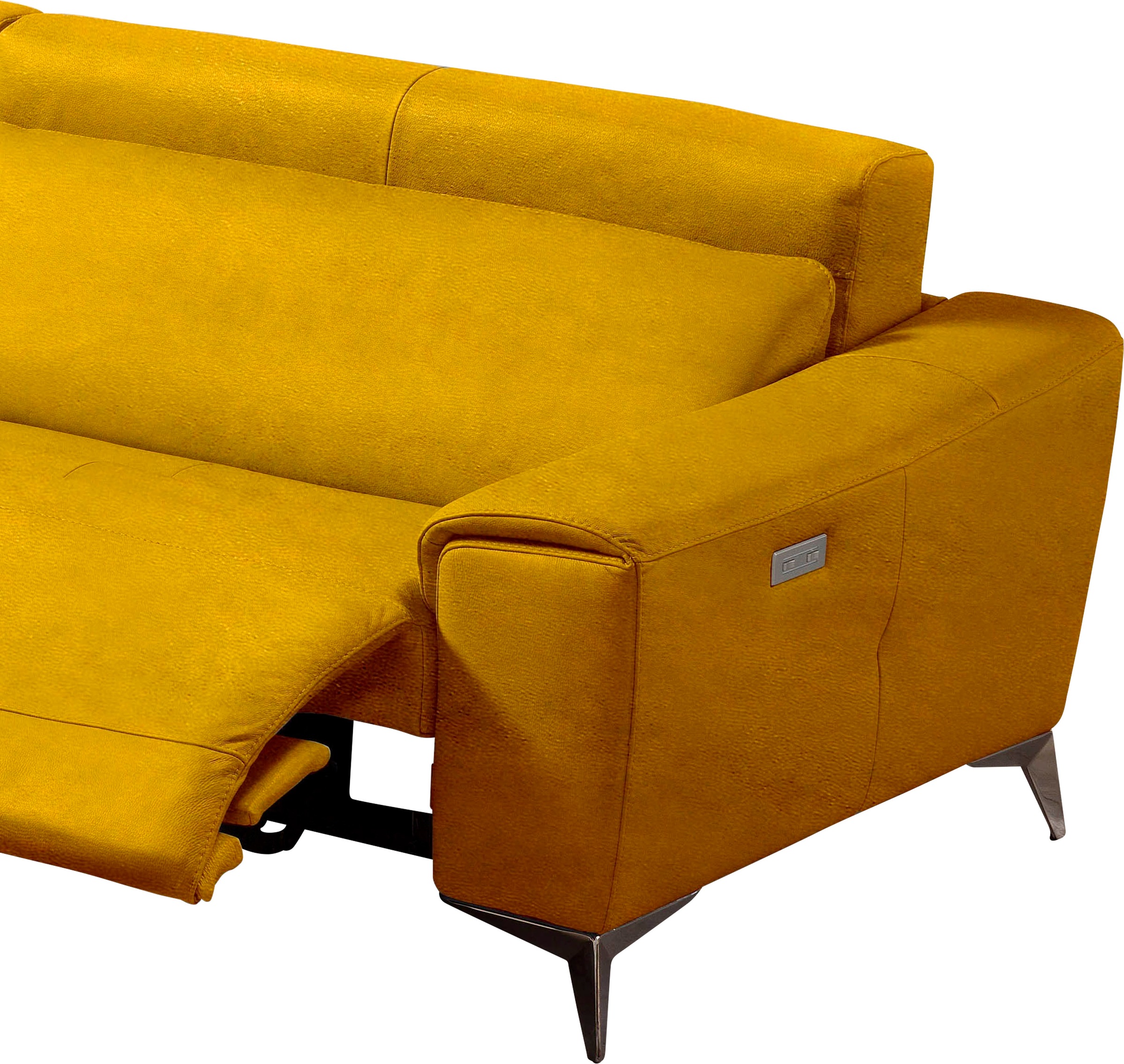Egoitaliano Ecksofa »Suzette, Designsofa mit hohem Sitzkomfort«, mit Recamiere, inkl. 1 elektronischen Relaxfunktion, L-Form