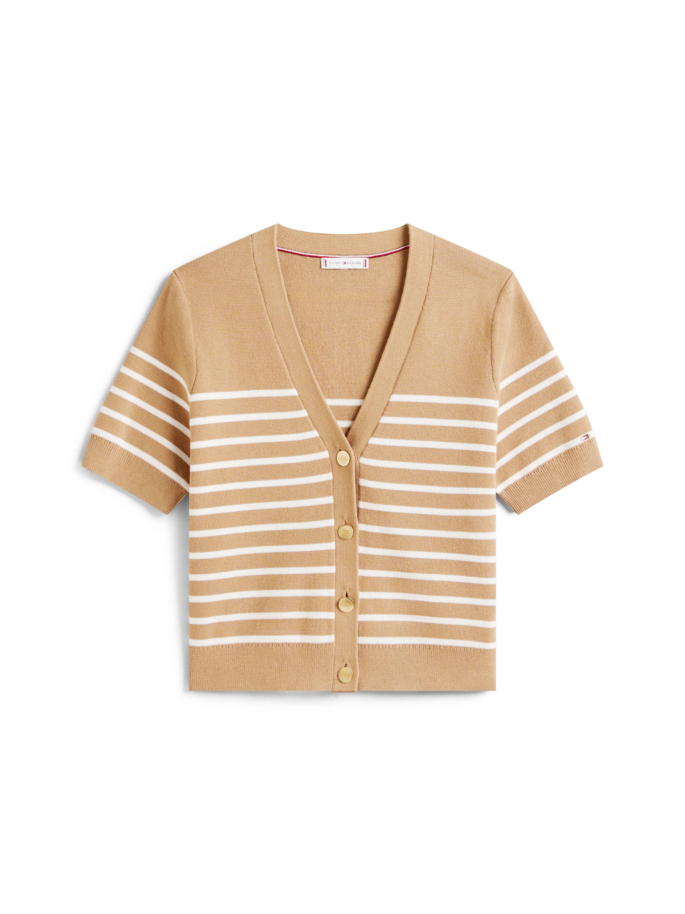 Tommy Hilfiger Strickjacke »CO JERSEY MID GG GOLD BTN CARDI«, mit goldfarbenen Knöpfen