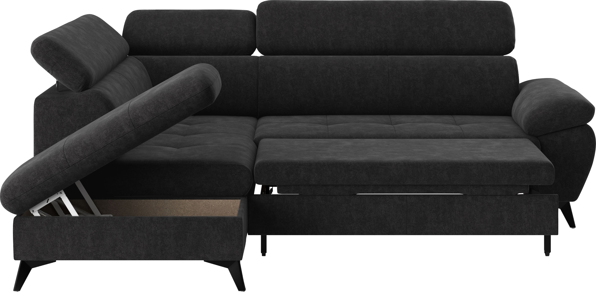 COTTA Ecksofa »Hudson L-Form«, mit Kopfteilverstellung, wahlweise mit Bettfunktion & Bettkasten