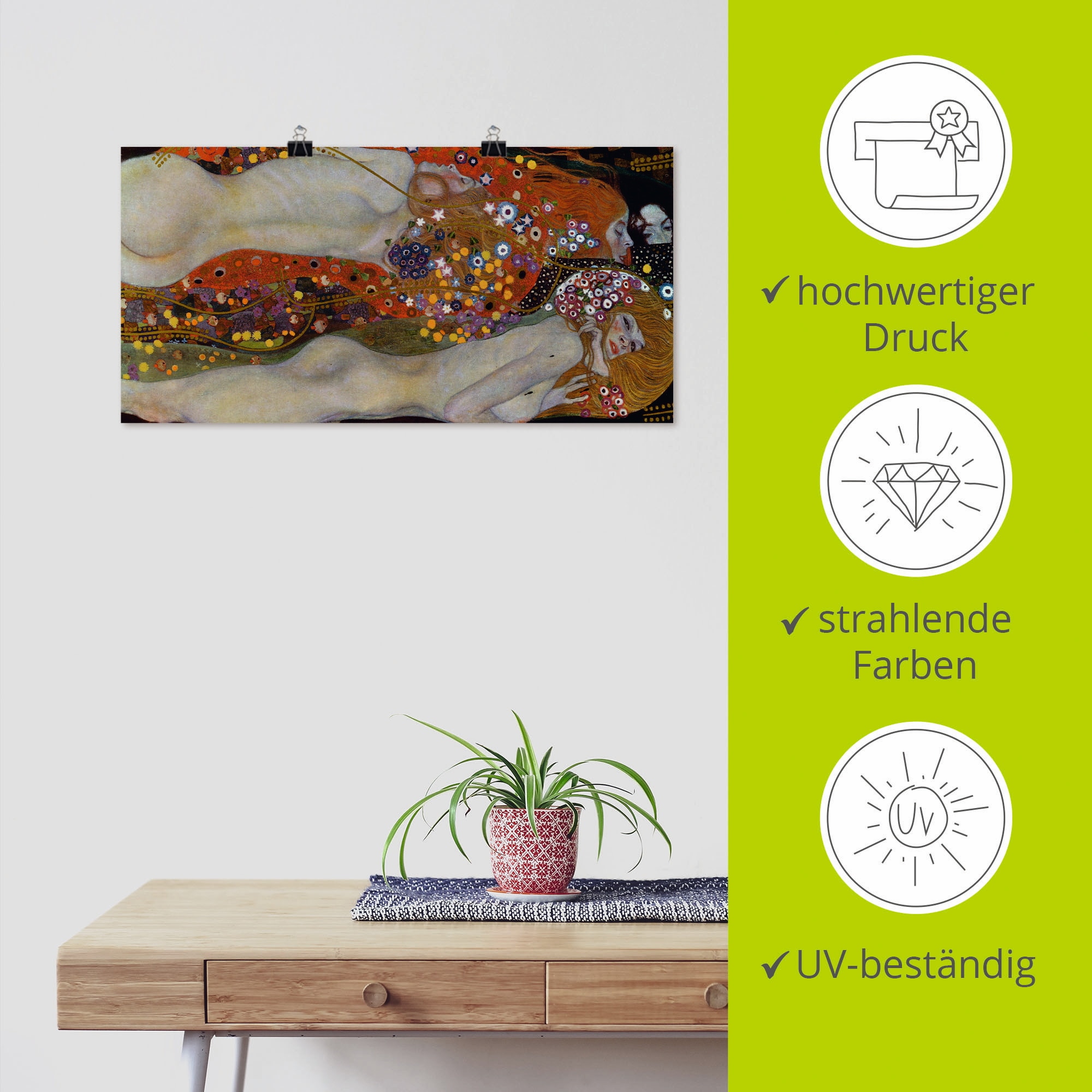 Artland Wandbild »Wasserschlangen II (Die Freundinnen)«, Frau, (1 St.), als Leinwandbild, Poster, Wandaufkleber in verschied. Größen