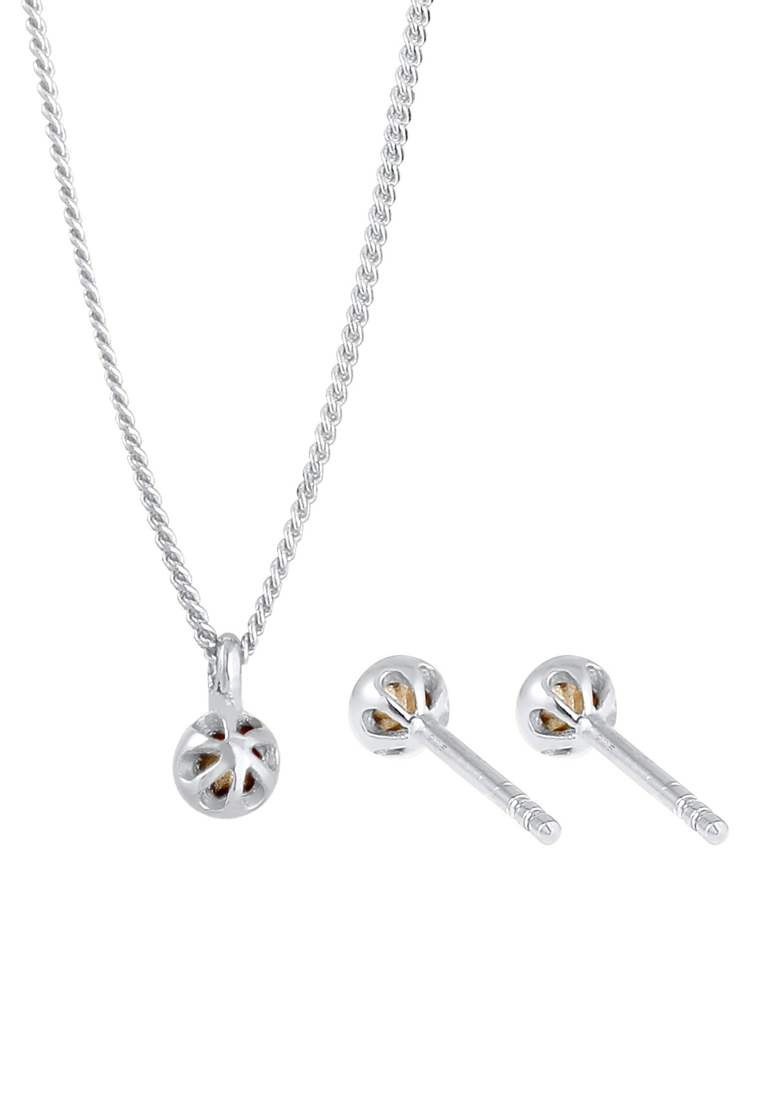 Elli Ohrring und Ketten Set »Schmuckset Basic Solitär 925 Sterling Silber, mit Kristallen von Swarovski®«