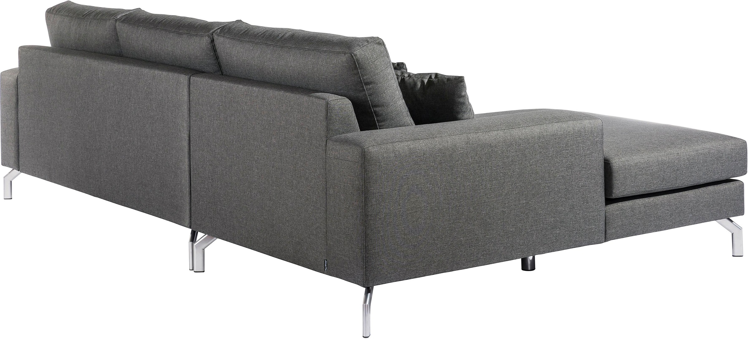 Max Winzer® Ecksofa »Flori Set inkl. Hocker, guter Sitzkomfort, aktuelles Design«, (Spar-Set, Ecksofa und Hocker), elegant mit abgewinkelten Chromfüßen, inklusive Zierkissen
