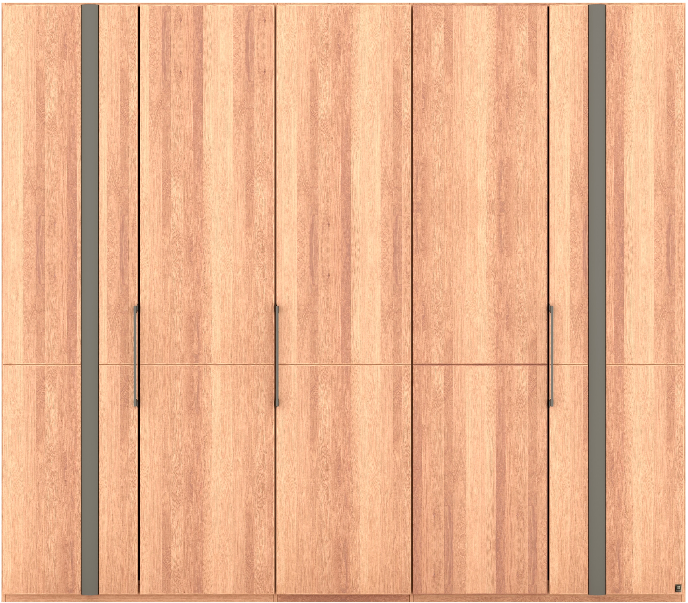 Musterring Drehtürenschrank »Sorrent, Kleiderschrank, teilmassiv Eiche«, (mit Türdämpfern, in 5 Breiten & 2 Höhen, extra Böden, MADE IN GERMANY), Türen in Eiche massiv mit Absetzung in Schiefer, verschiedene Maße