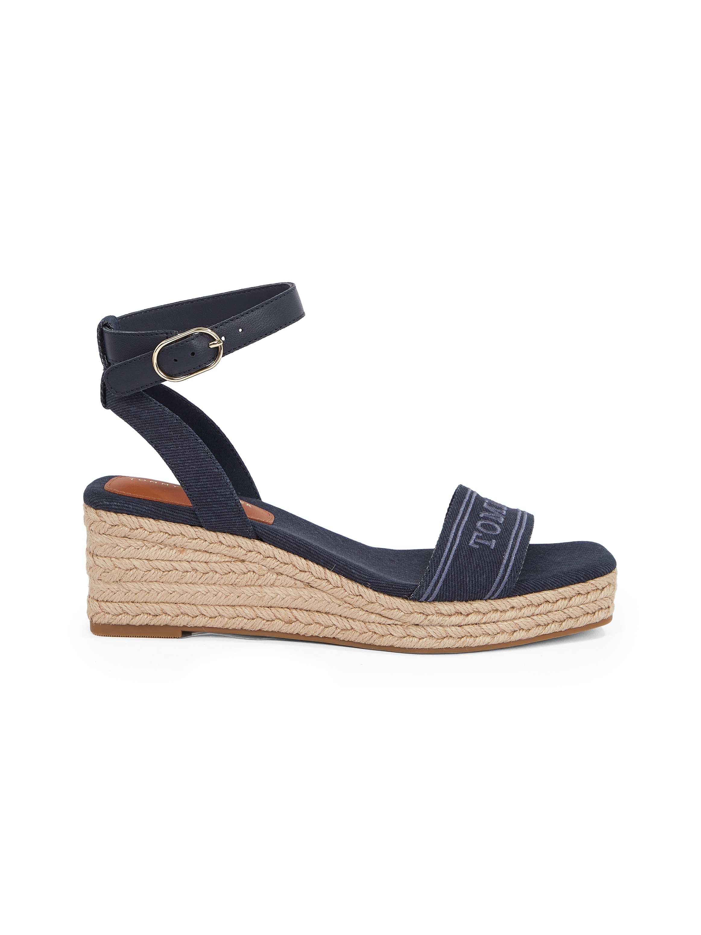 Tommy Hilfiger Keilsandalette »TOMMY HILFIGER ESPAD MID WEDGE«, Riemchensandale, Sommerschuh mit verstellbarer Schnalle