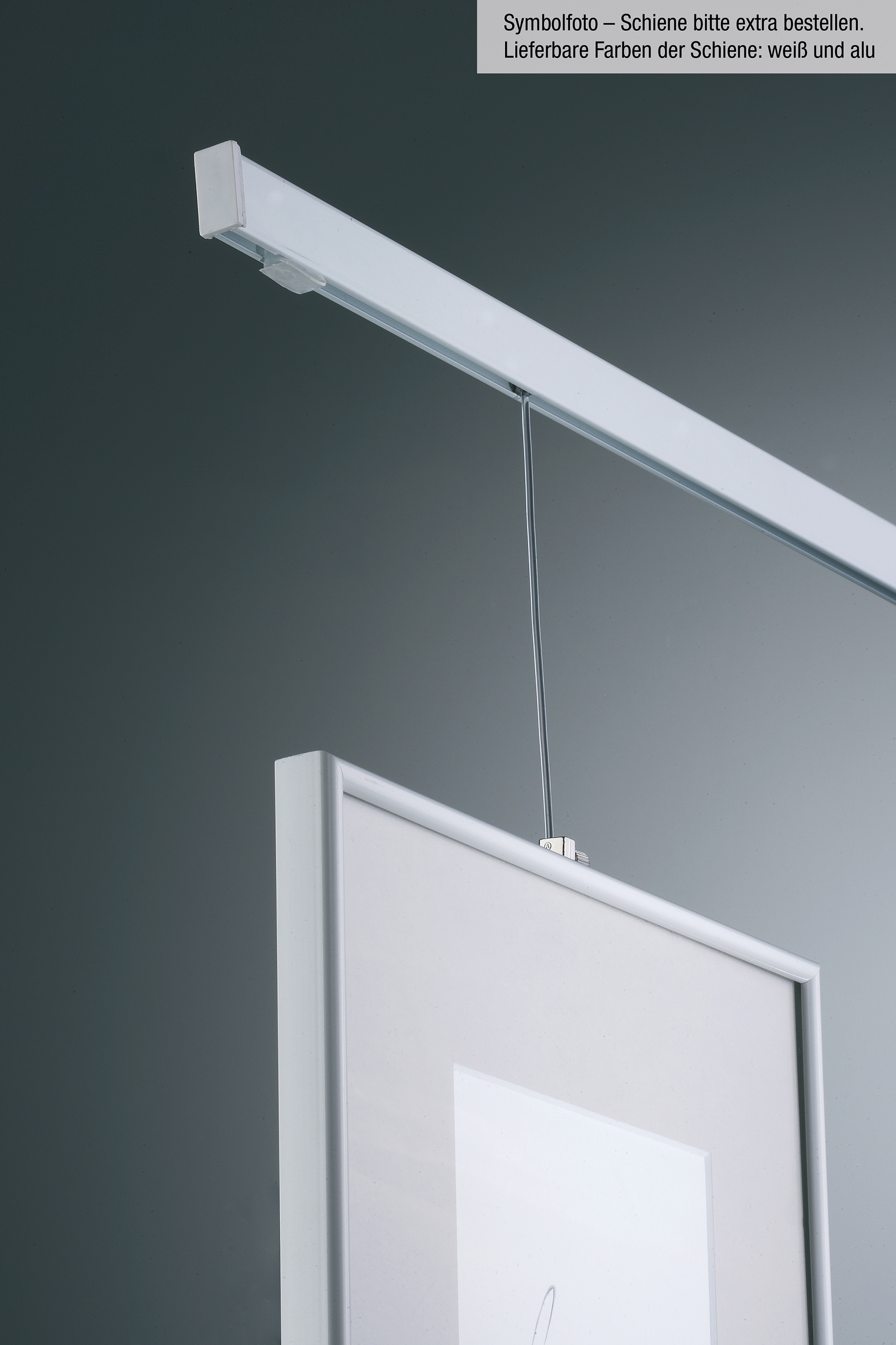 Garesa Bilderrahmen-Set »Bilderaufhängung« 1 Stk. tlg. Bilderaufhängung für Bilderschiene 300 - Aluschiene "300" in grau