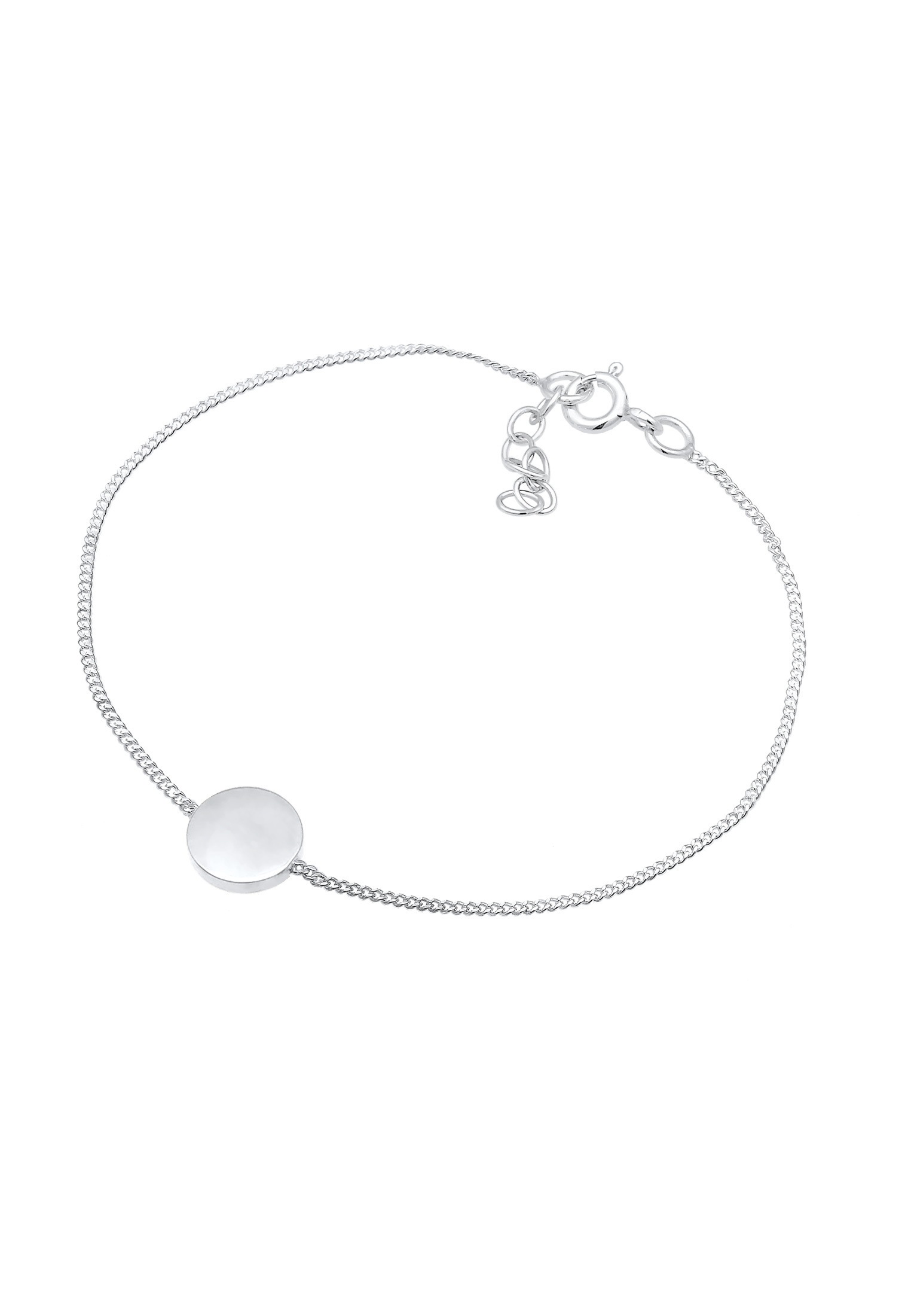 Elli Armkette »Armband Kreis Plättchen Glanz Basic Geo 925 Silber«
