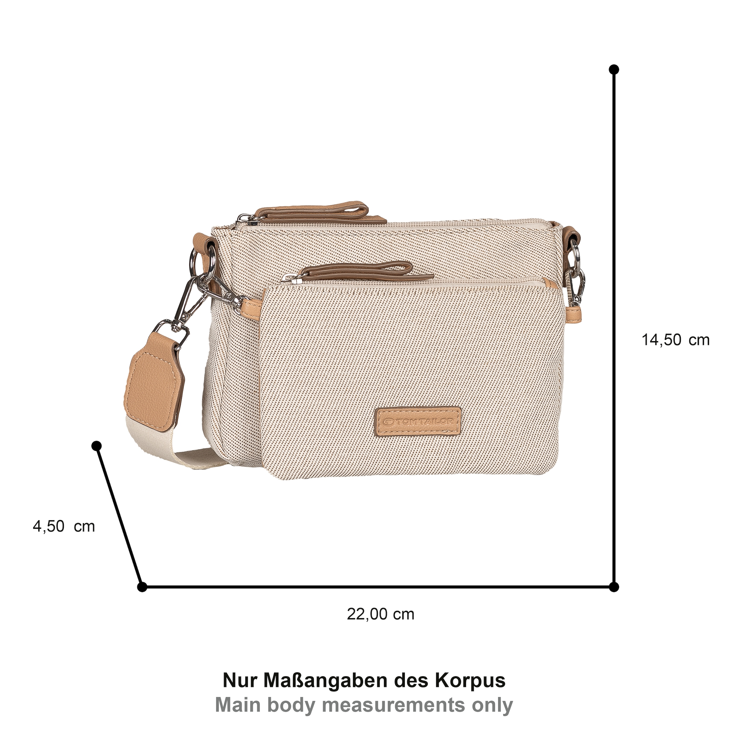TOM TAILOR Umhängetasche »Jamila« moderne 2-in-1 Tasche mit Vortasche auch als Umhängetasche tragbar