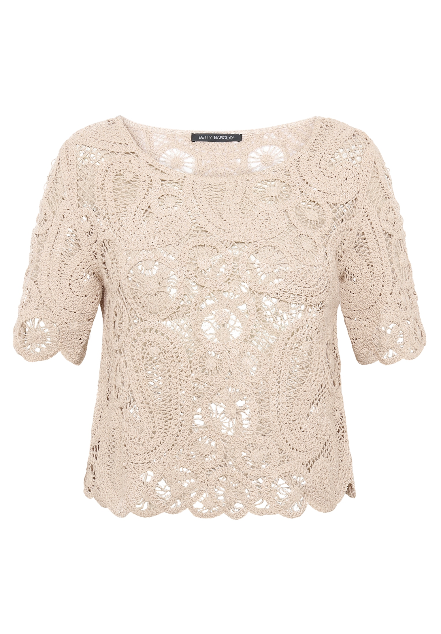 Betty Barclay Rundhalspullover »Lochstrick-Pullover mit U-Boot-Ausschnitt«