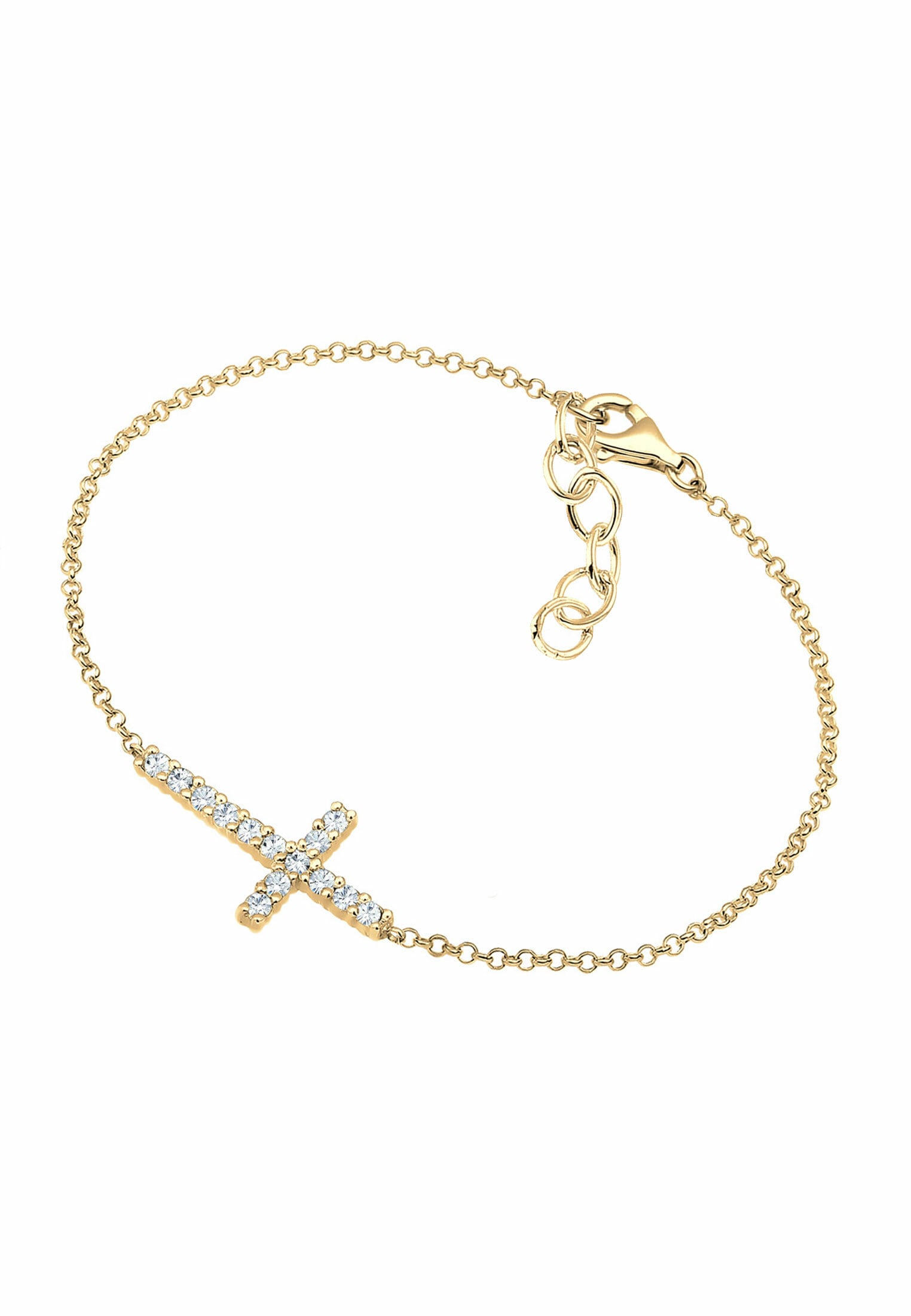 Elli Armkette »Armband Kreuz Glaube Funkelnd Elegant 925 Silber, mit Kristallen von Swarovski®«