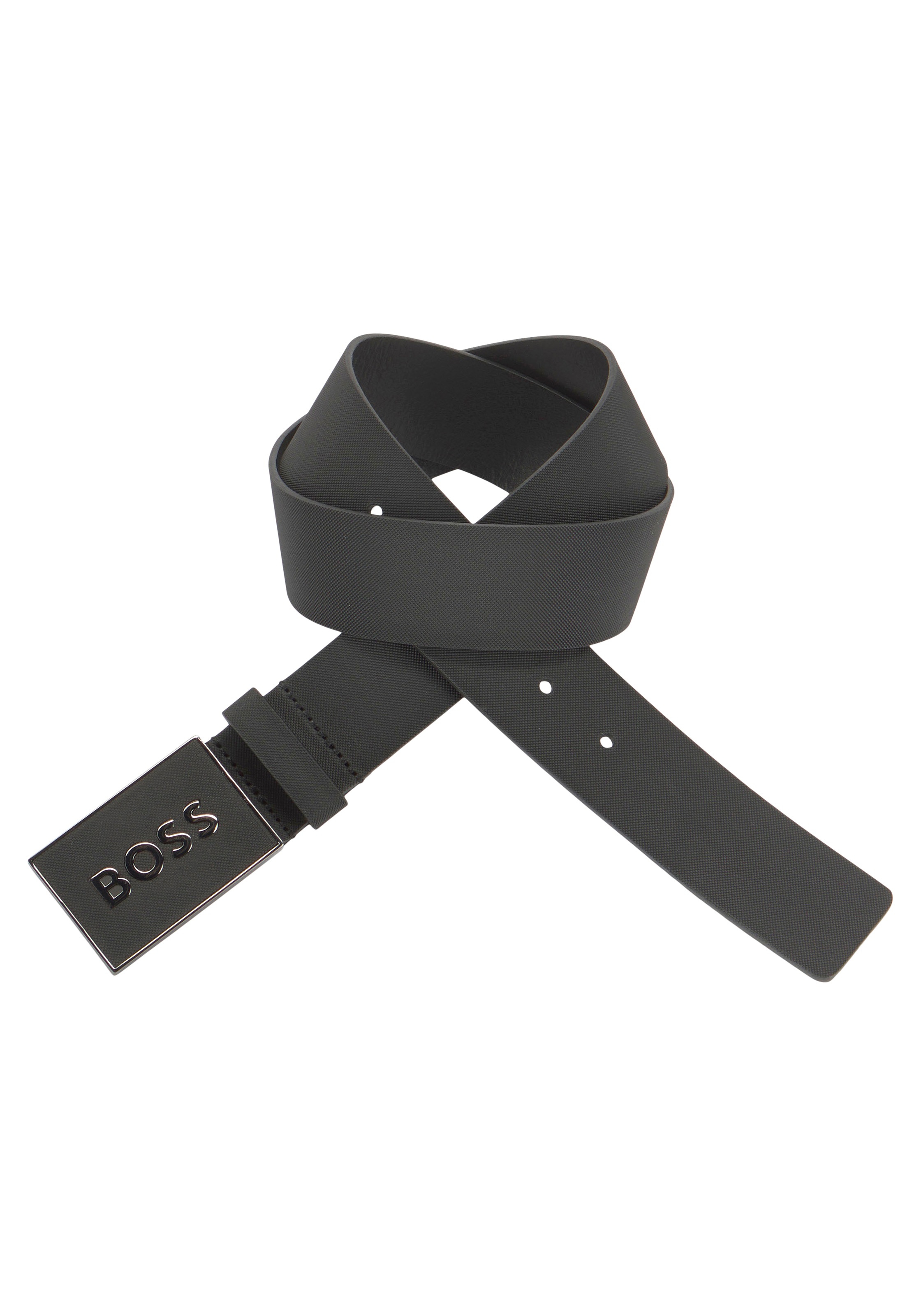 BOSS Ledergürtel »Boss Icon-S1 Sz40«, mit großem BOSS Schriftzug auf der Schnalle