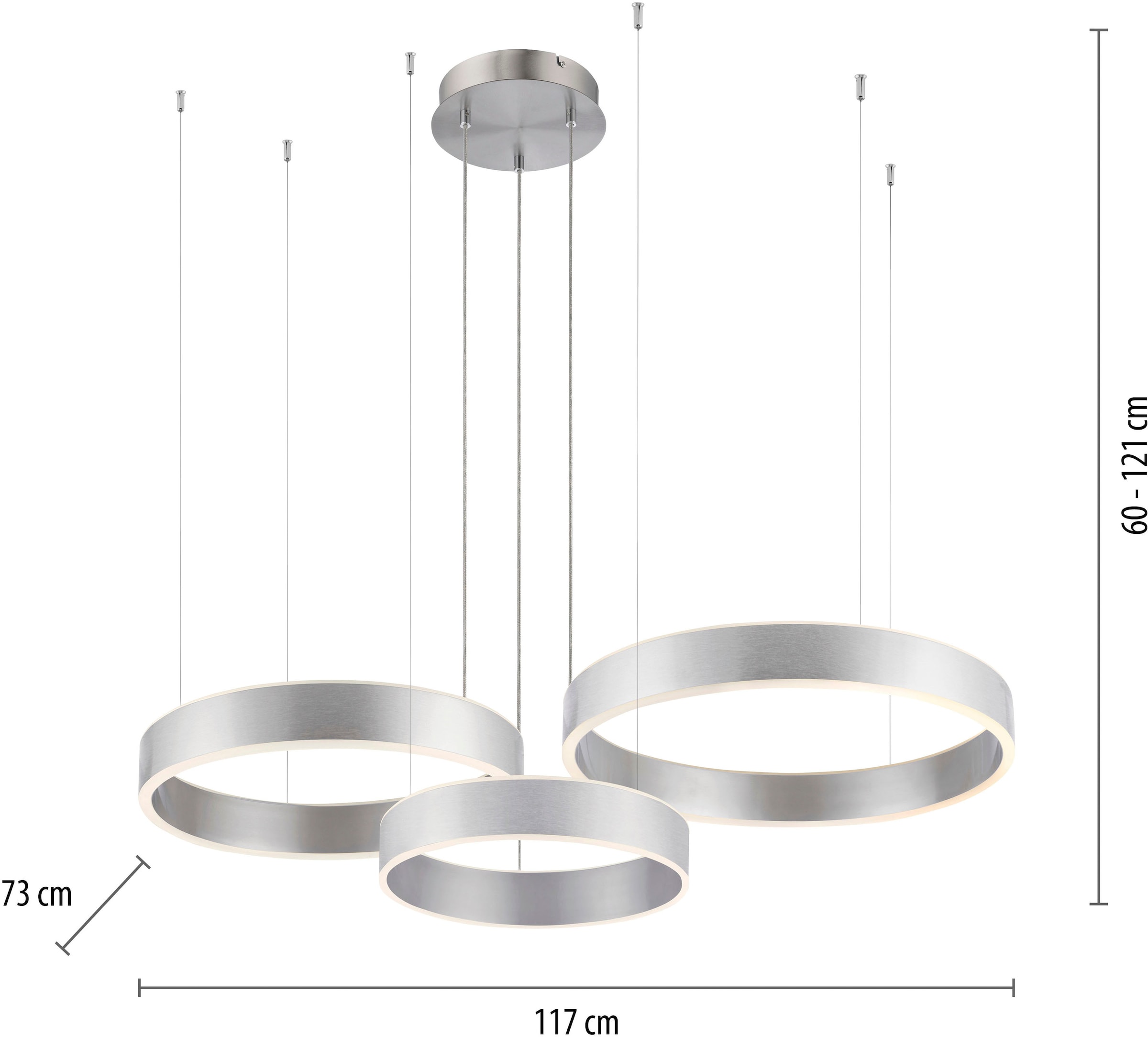 Paul Neuhaus Pendelleuchte »SCULLI«, 2 flammig, Leuchtmittel LED-Board | LED fest integriert