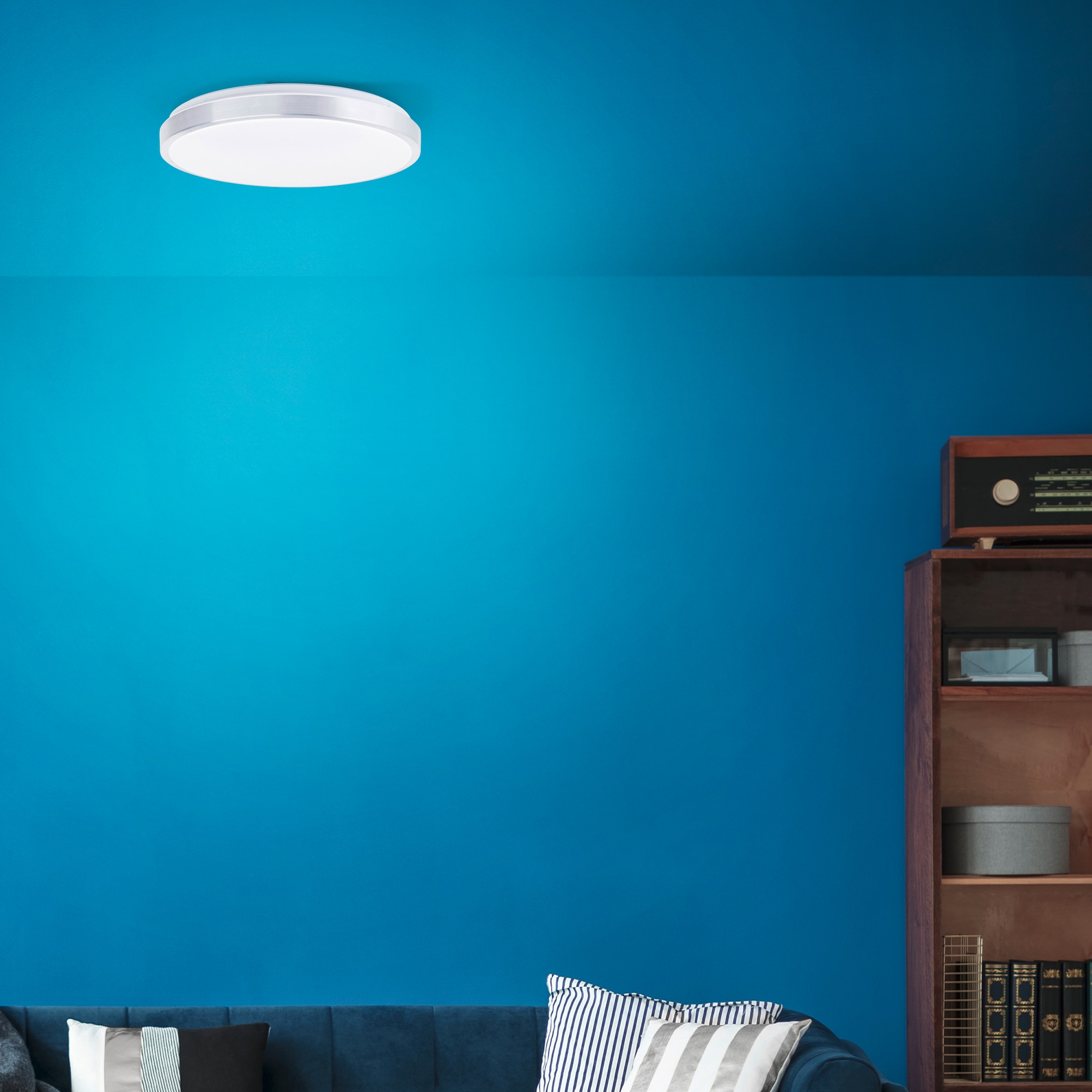 BreLight LED Wandleuchte »Livius«, D 49 cm, 3800 lm, 3000-6500 K, CCT, dimmbar, nickelfarben