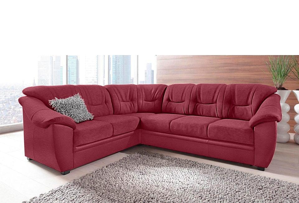 sit&more Ecksofa "Savona L-Form, B. 262 cm, Komfortsitz, Eckcouch mit Stoff- & Lederwahl" mit Schlaffunktion, Liegefl. 120x195 cm