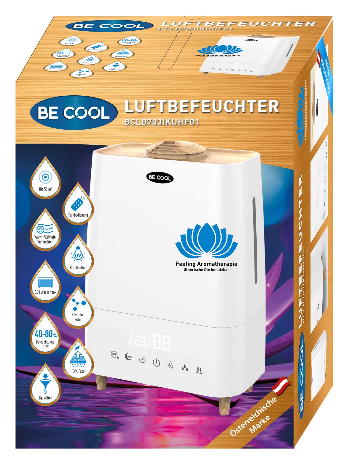 be cool Luftbefeuchter »BCLB703IKUHF01«, 5,3 l Wassertank
