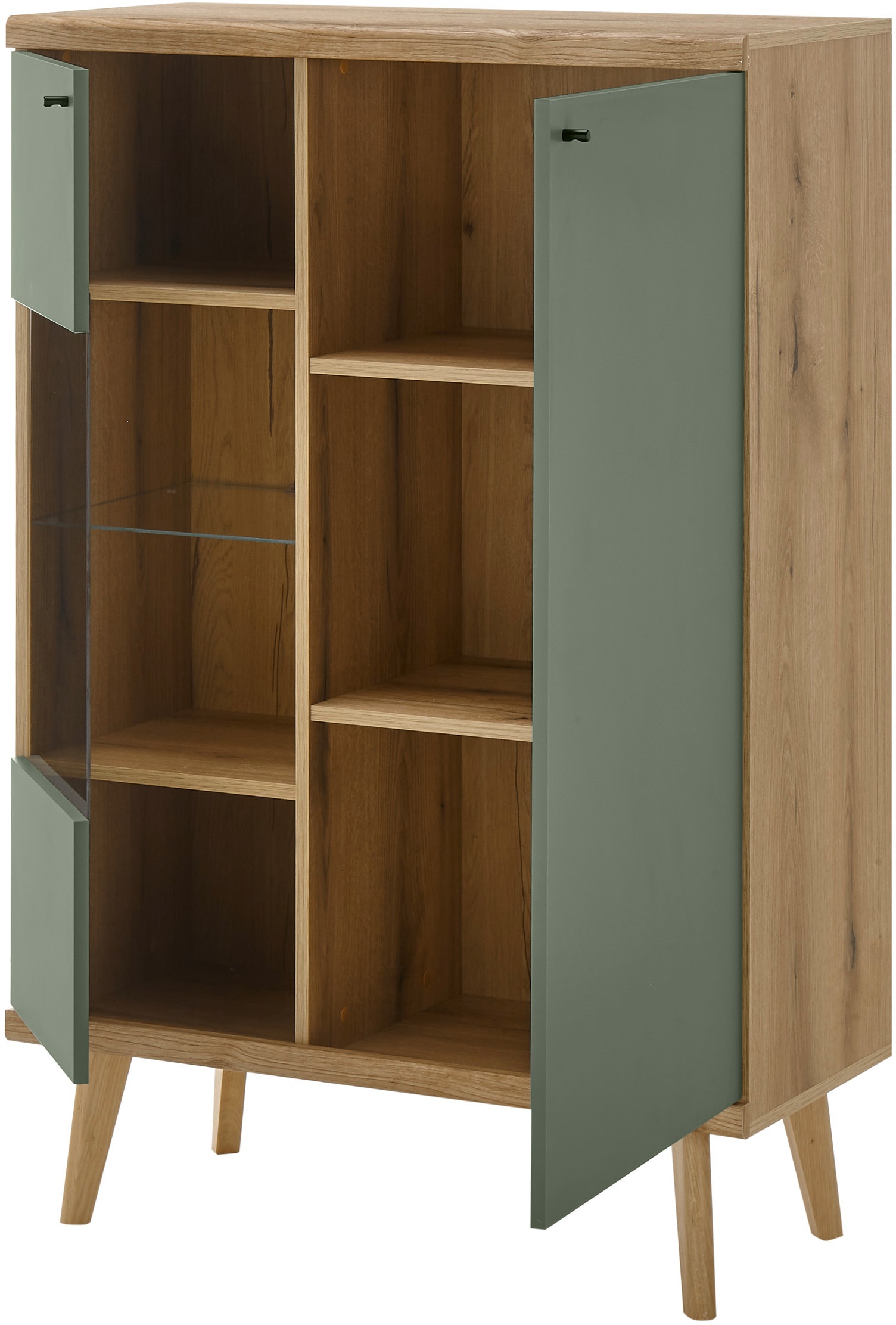 INOSIGN Wohnwand »MAVAS«, (Set, 4 St.), in moderner Trendfarbe, Griffe aus Metall (Schwarz), Breite 324 cm