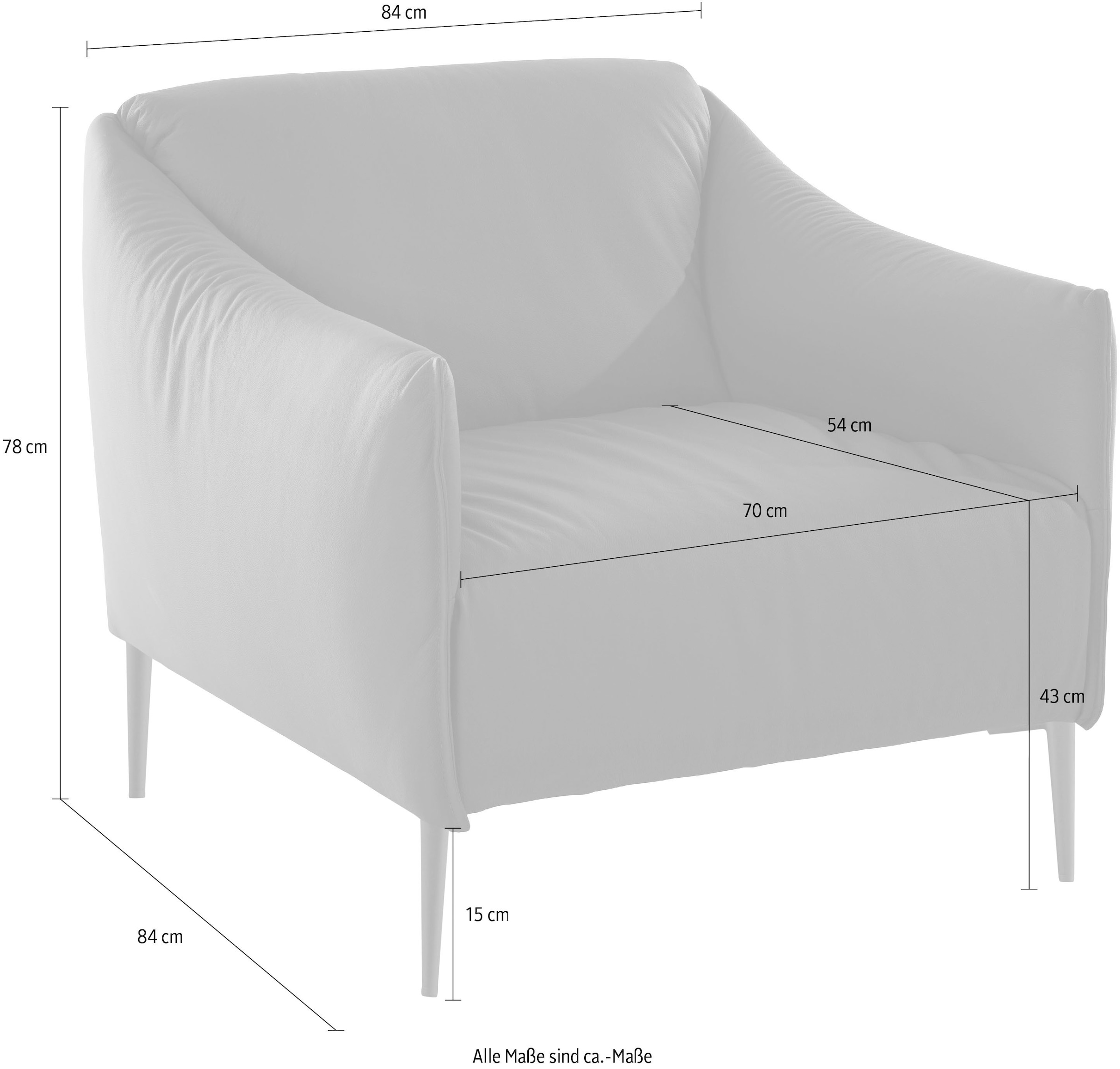 W.SCHILLIG Cocktailsessel »sally« mit Metallfüßen in Chrom glänzend