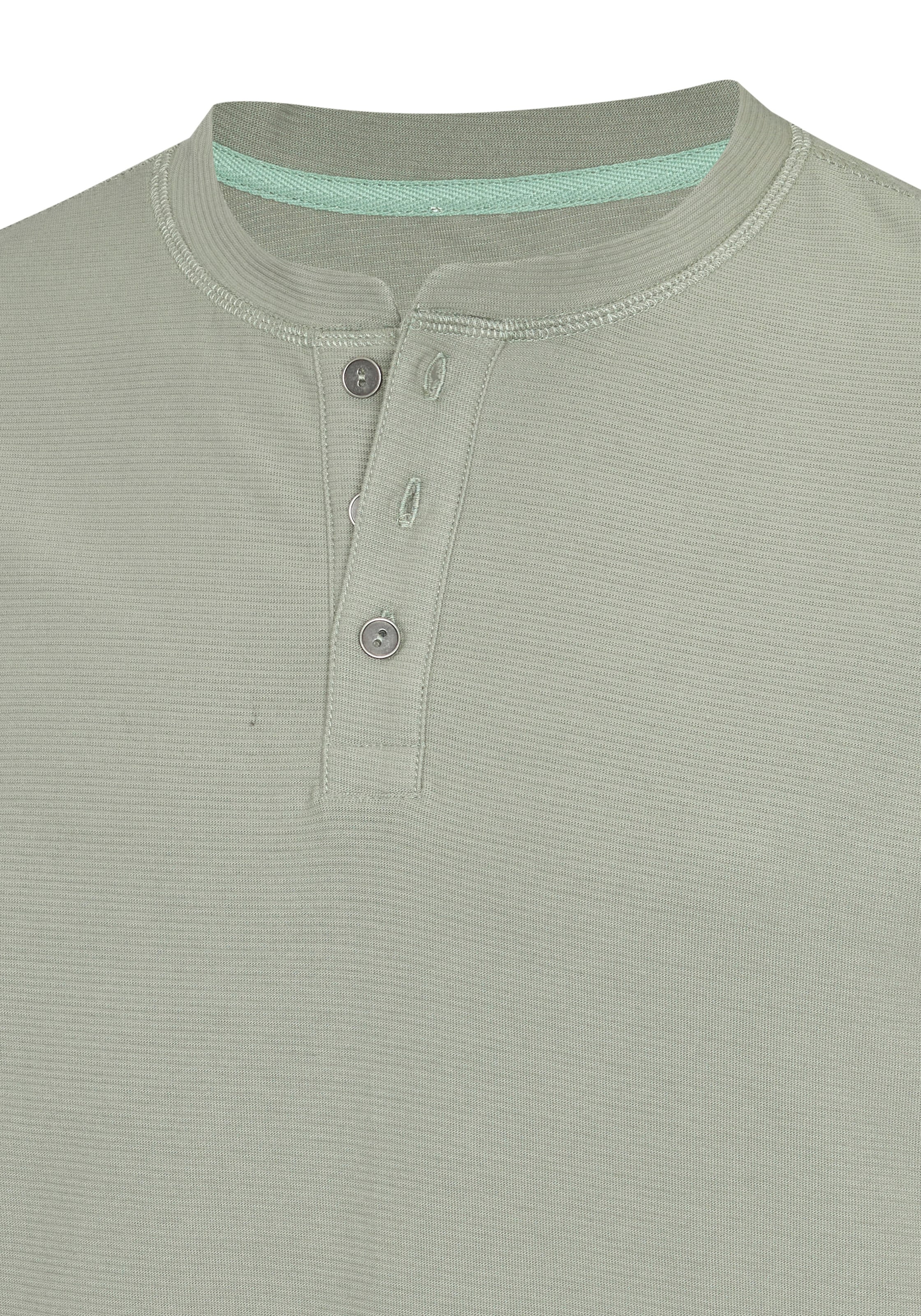 John Devin Langarmshirt », Longsleeve in dezenter Streifenoptik« mit kurzer Knopfleiste und Ziertaschen auf dem Ärmel