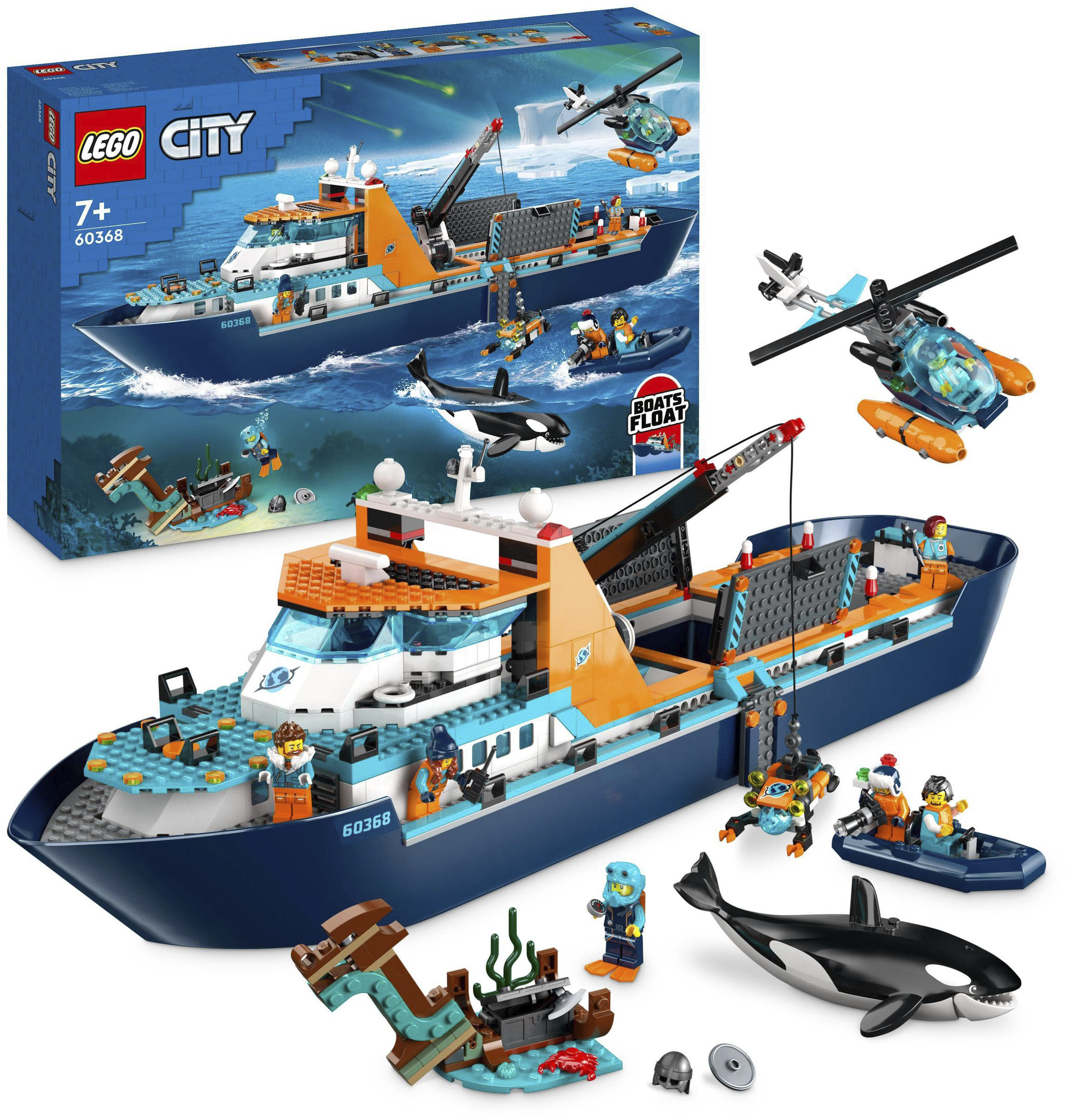 Lego Konstruktionsspielsteine »Arktis-Forschungsschiff (60368), City« Made in Europe in bunt