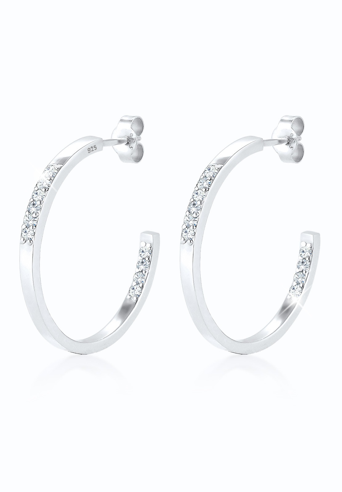Elli Paar Creolen »Creolen Edel Zart Kristalle 925 Silber«