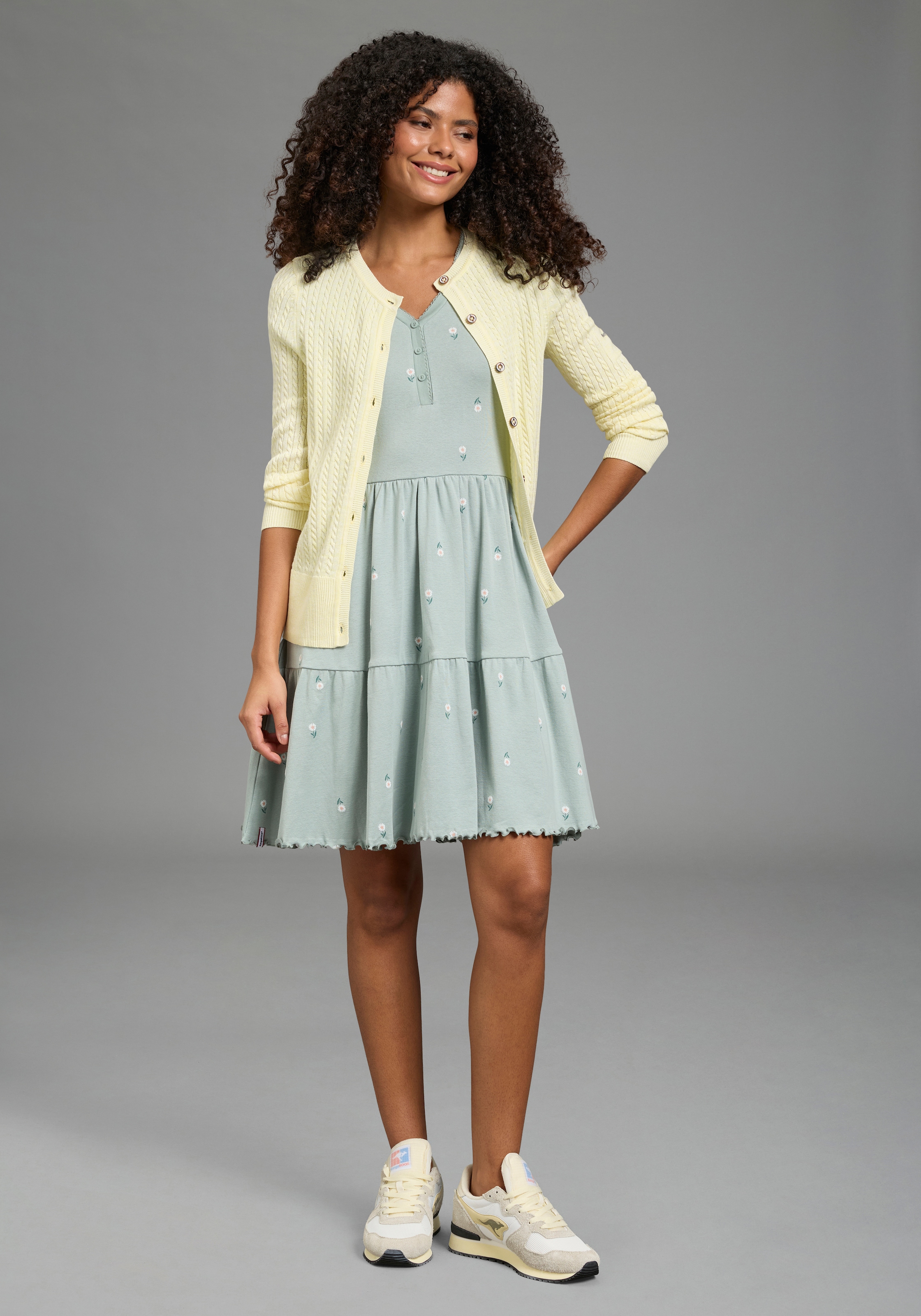 KangaROOS Jerseykleid kniefrei, für Casualmode und Streetwear, aus Baumwolle, Kurzarm