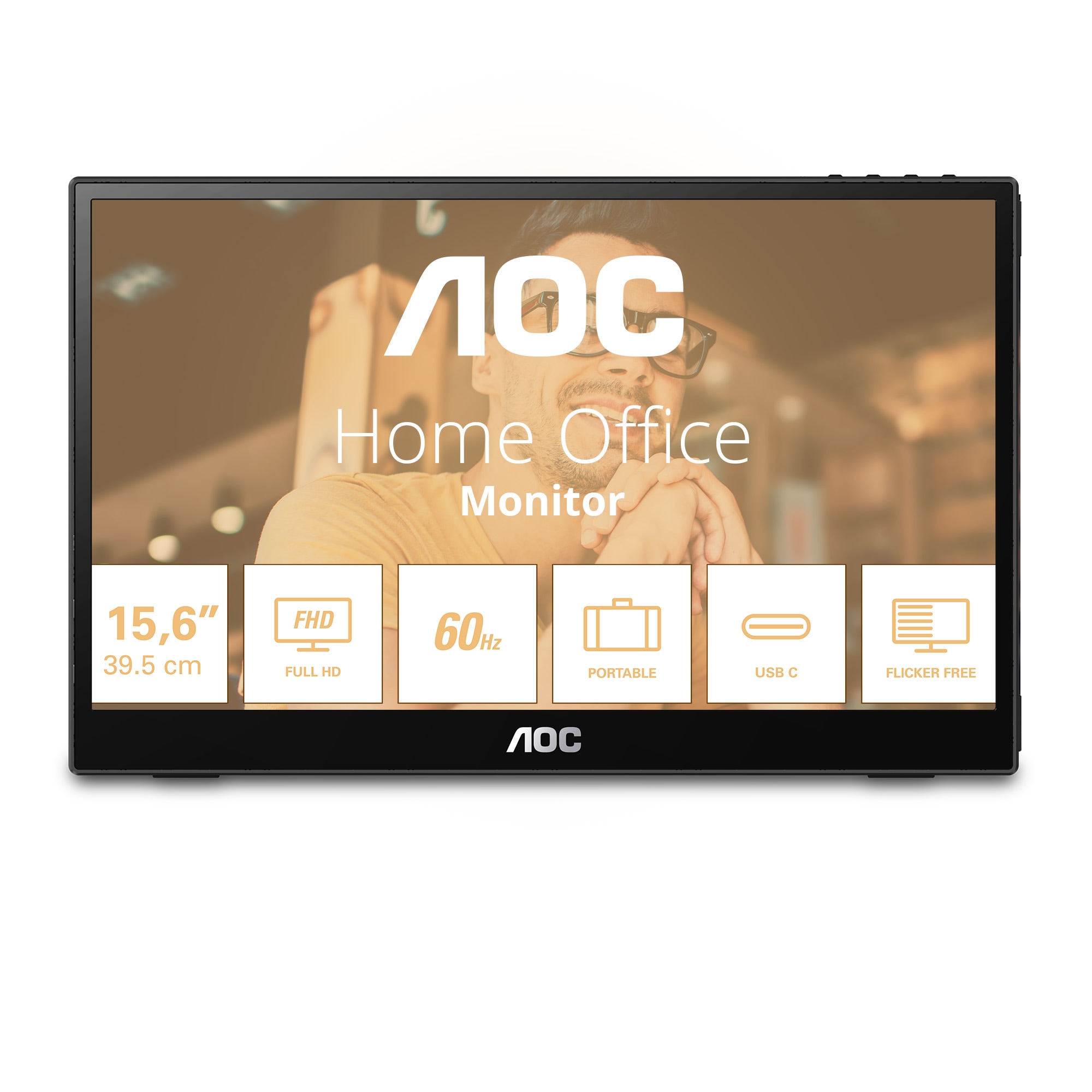 AOC Portabler Monitor »16T3EA«, 39,5 cm/16 Zoll, 1920 x 1080 px, Full HD, 4 ms Reaktionszeit, 60 Hz