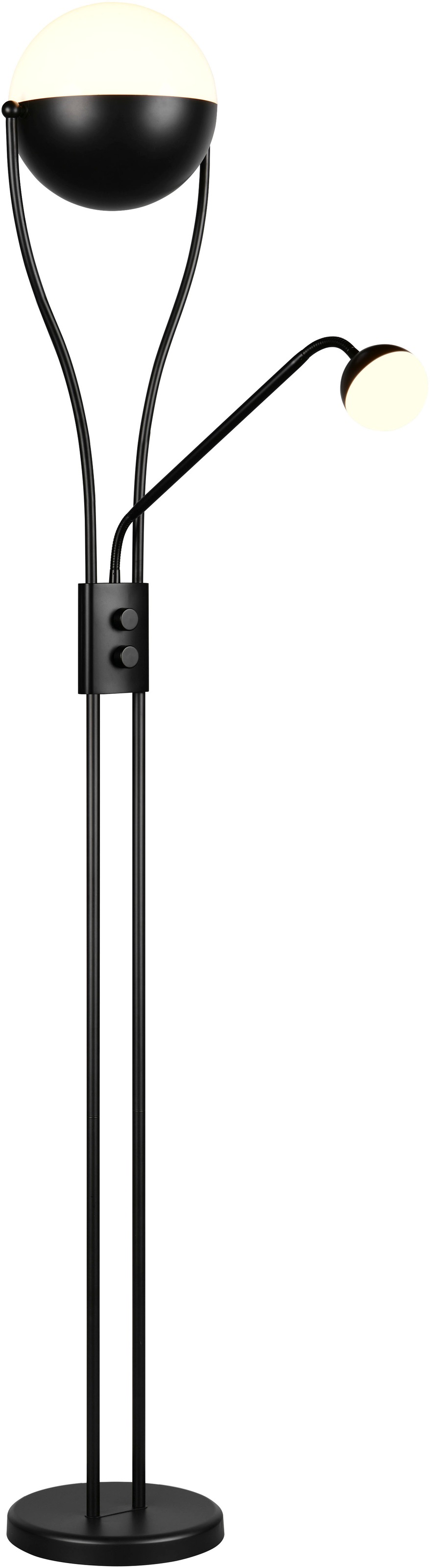 TRIO Leuchten LED Stehlampe »CHRIS, LED Stehleuchte, mit Lesearm, Drehdimmer« LED-Board 1 Stk. Warmweiß flexibles Leselicht getrennt schalten + dimmen, warmweißes Licht 3000K