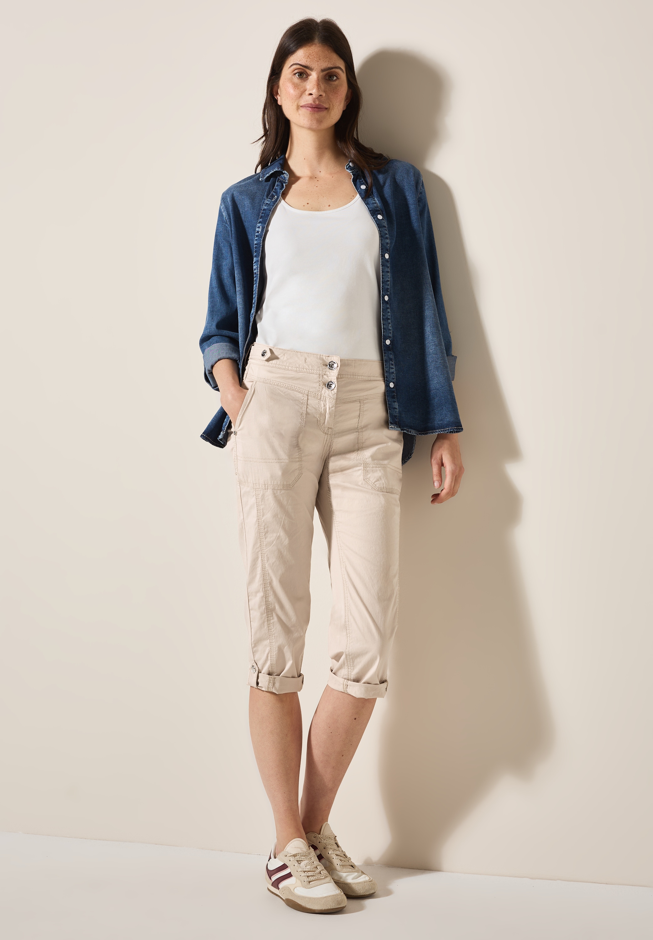 Cecil Caprihose »Style New York«, mit Knopfdetails am Bund