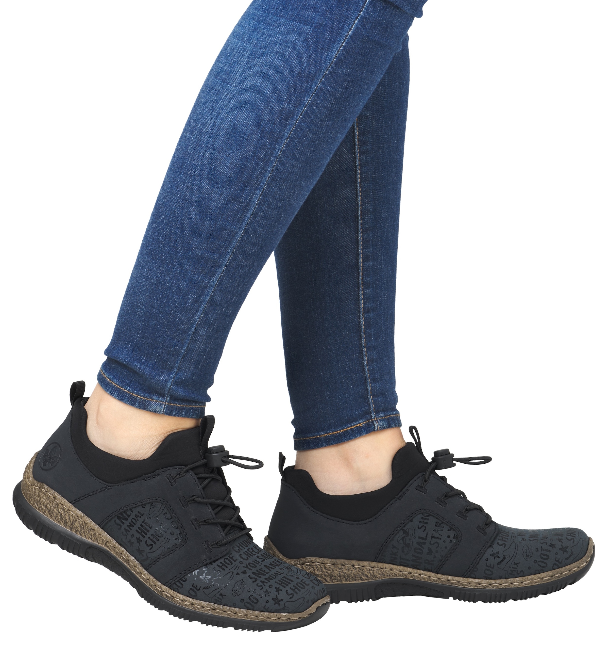 Rieker Slip-On Sneaker, Schlupfschuh, Freizeitschuh, Halbschuh mit praktischen Anziehlaschen
