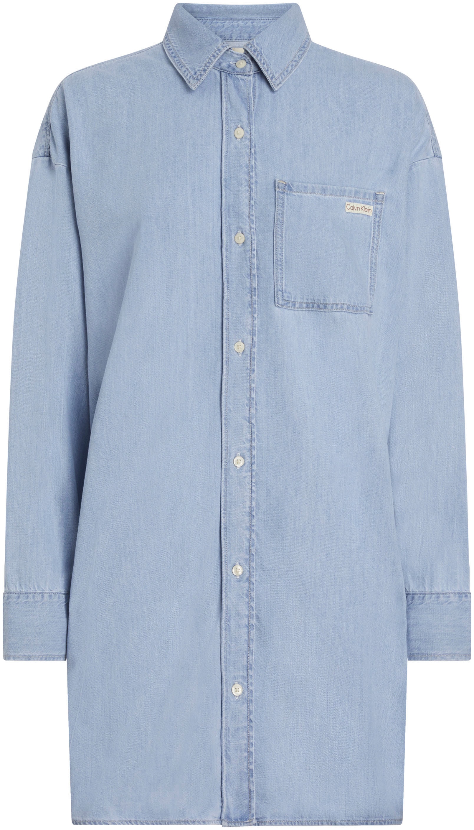 Calvin Klein Jeans Jeanskleid »TENCEL LOOSE SHIRT DENIM DRESS«, mit Logostickerei