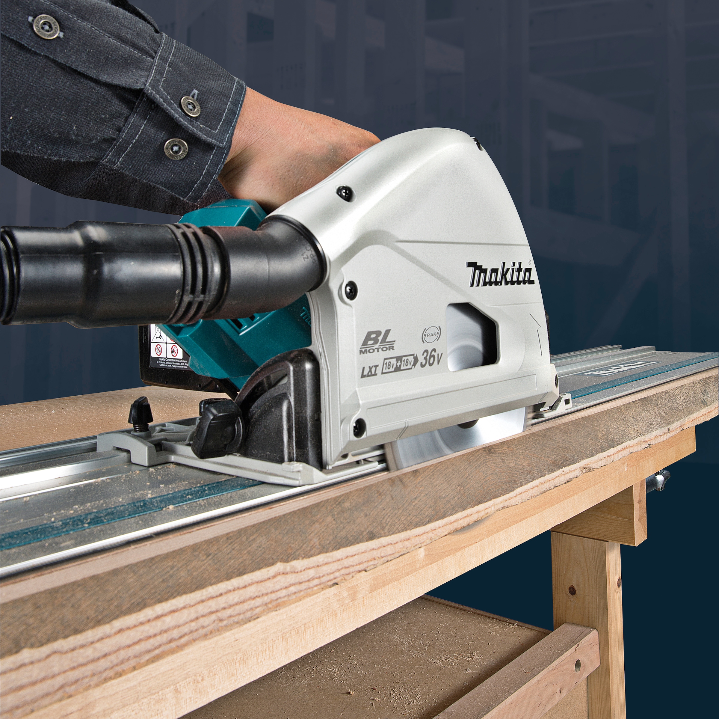 Makita Akku-Tauchsäge »DSP600ZJ«, 56 mm, 2 x 18 V, inkl. Aufbewahrungskoffer, ohne Akku und Ladegerät