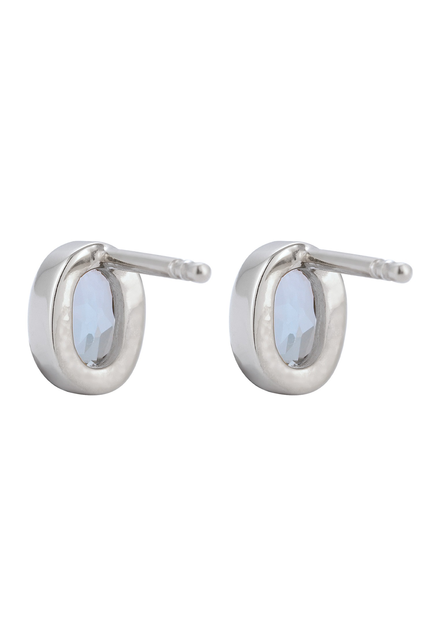 Elli Paar Ohrstecker »Ohrringe Ohrstecker Oval Topas Hellblau 925 Sterling Silber«