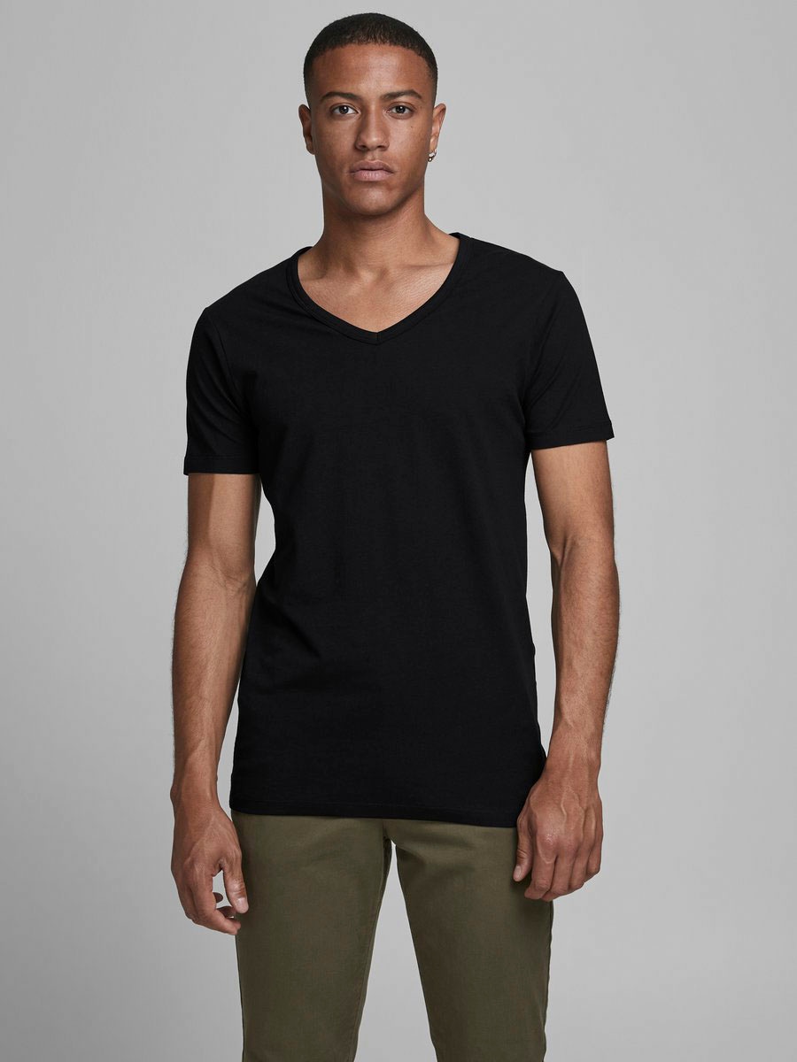 T-Shirt »SLIM- FIT BASIC TEE V-NECK«, mit V-Ausschnitt