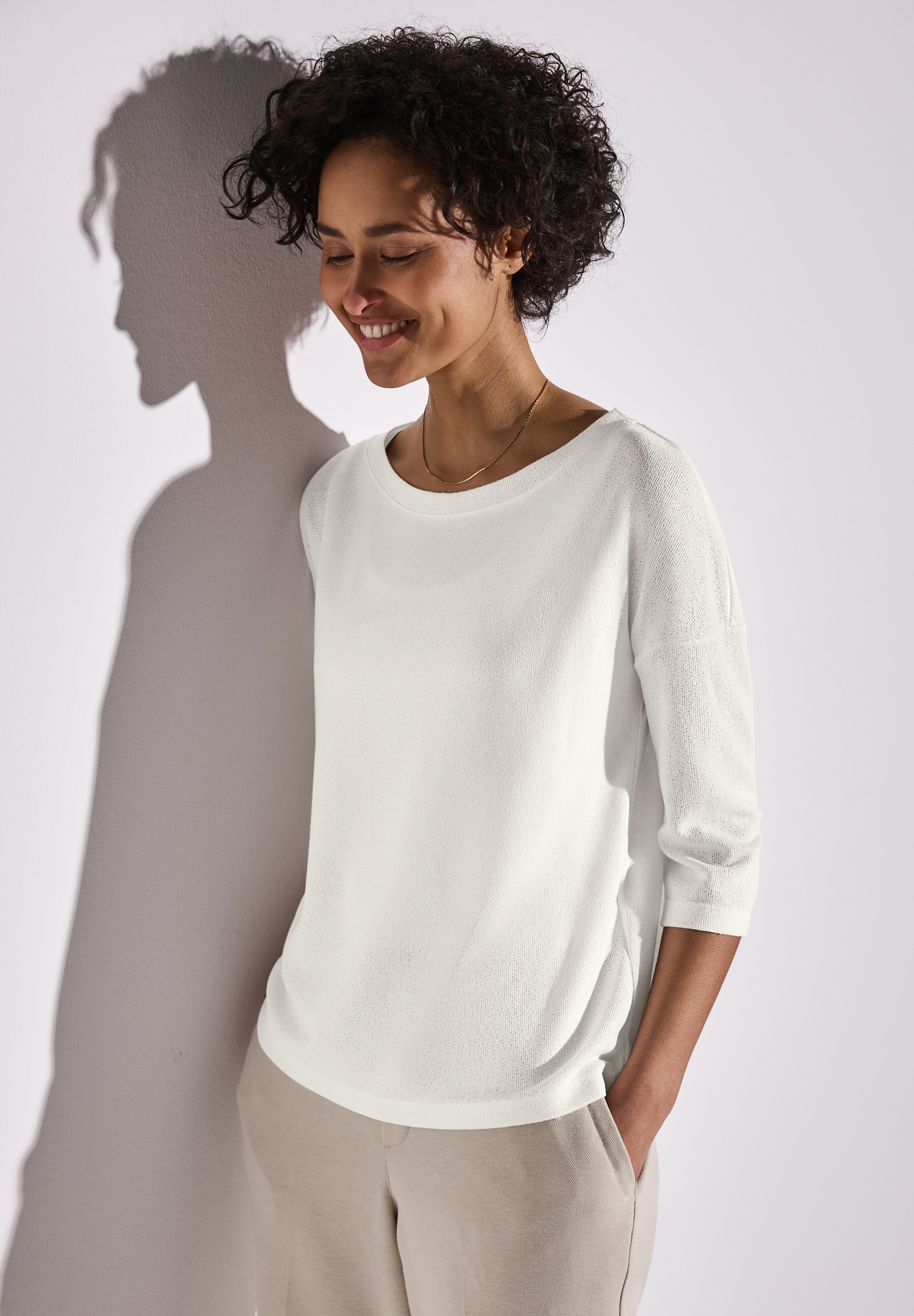 STREET ONE T-Shirt, 3/4-Arm und im Strick-Look