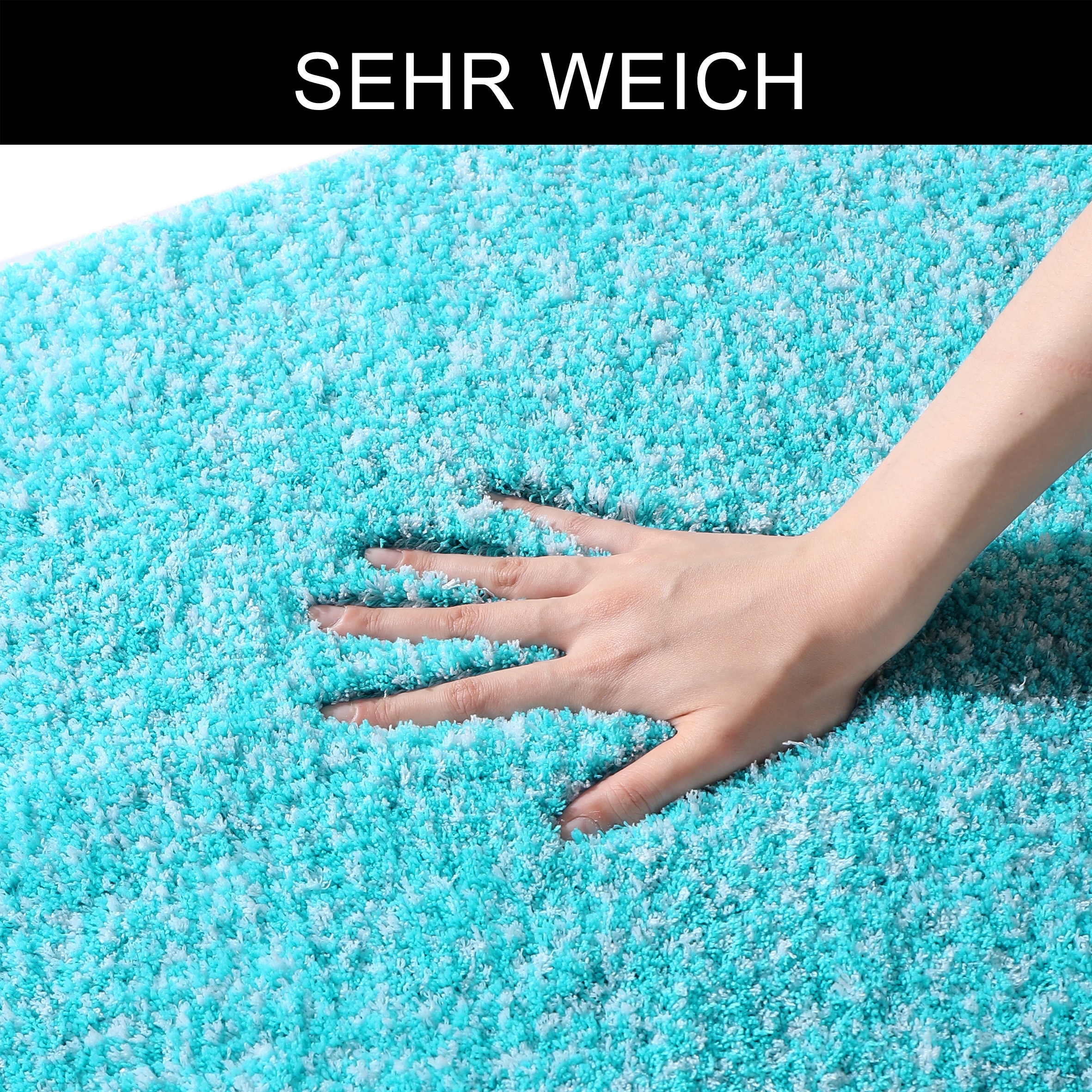 my home Badematte »Vanessa meliert, Badvorleger, Badezimmer Teppich, Duschvorleger« Höhe 20 mm rutschhemmend beschichtet strapazierfähig Badteppich, weiche Haptik, unifarben