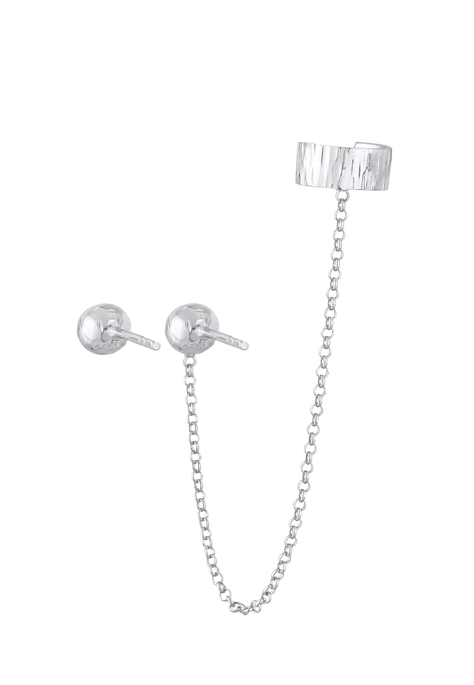 Elli Paar Ohrstecker »Ohrringe Earcuff Klemme Stecker Kugel 925 Silber«