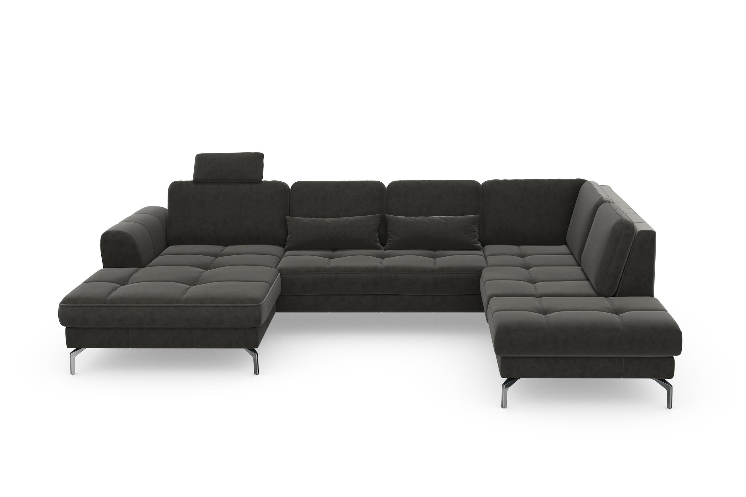 sit&more Wohnlandschaft »Bendigo U-Form«, inklusive Sitztiefenverstellung, Bodenfreiheit 15 cm, in 2 Fußfarben