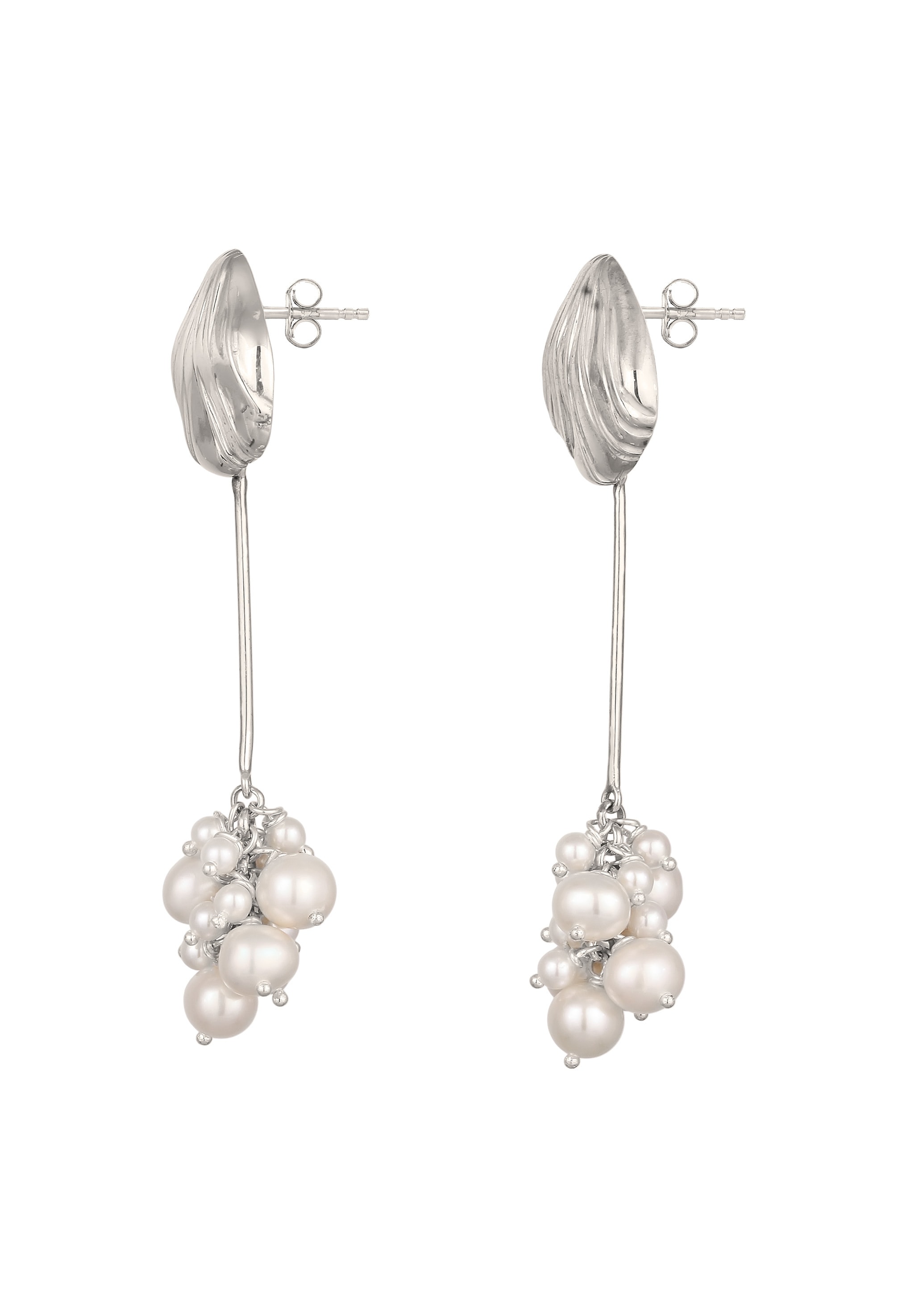 HAZE & GLORY Paar Ohrhänger »Ohrringe Ohrhänger lang mit Süßwasserzuchtperlen Weiß 925 Sterling Silber«