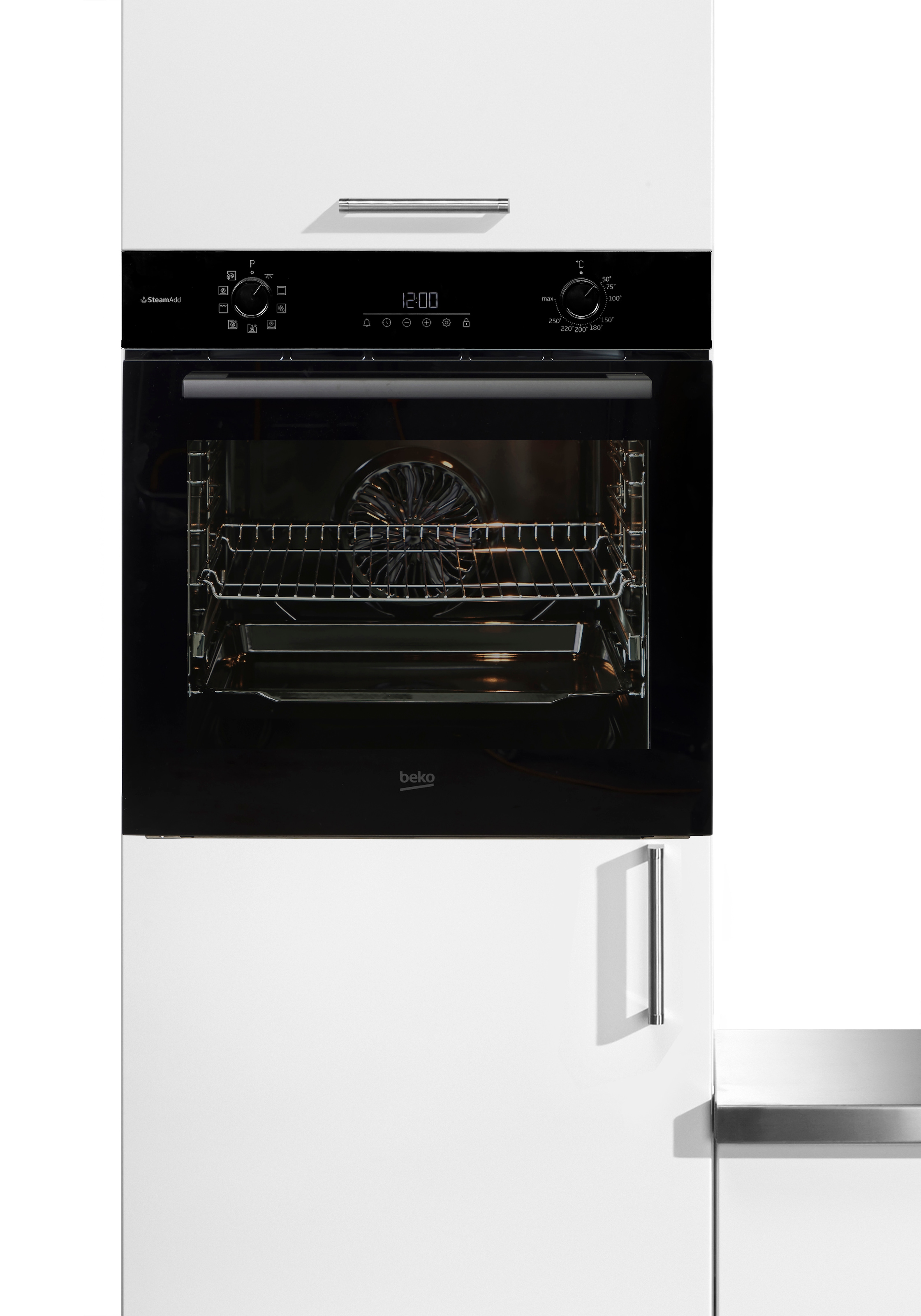 BEKO Einbaubackofen »BCBIS17300B« mit 1-fach-Teleskopauszug Dampf für knusprige Kruste & fluffiges Inneres dank SteamAdd