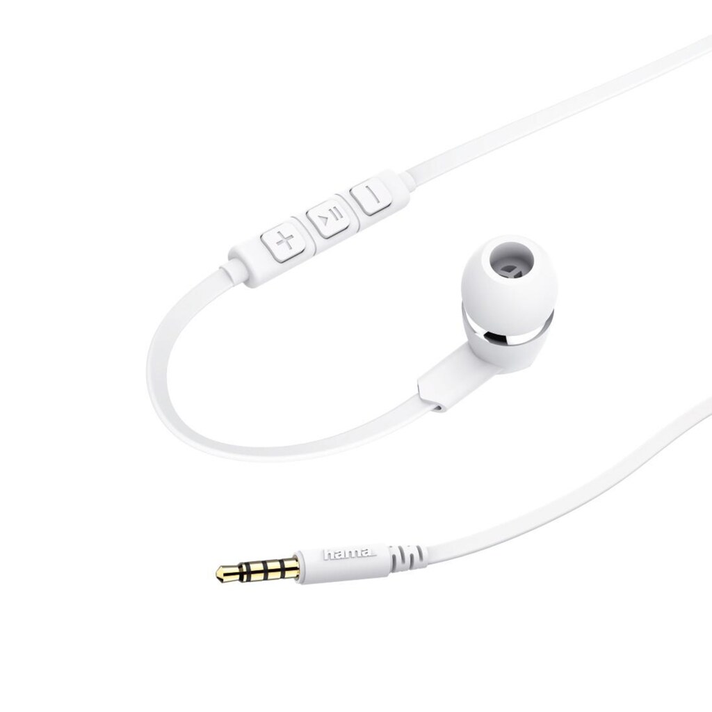 Hama In-Ear-Kopfhörer »Kopfhörer "Joy", In-Ear, Mikrofon, Flachbandkabel, Weiß Headset«