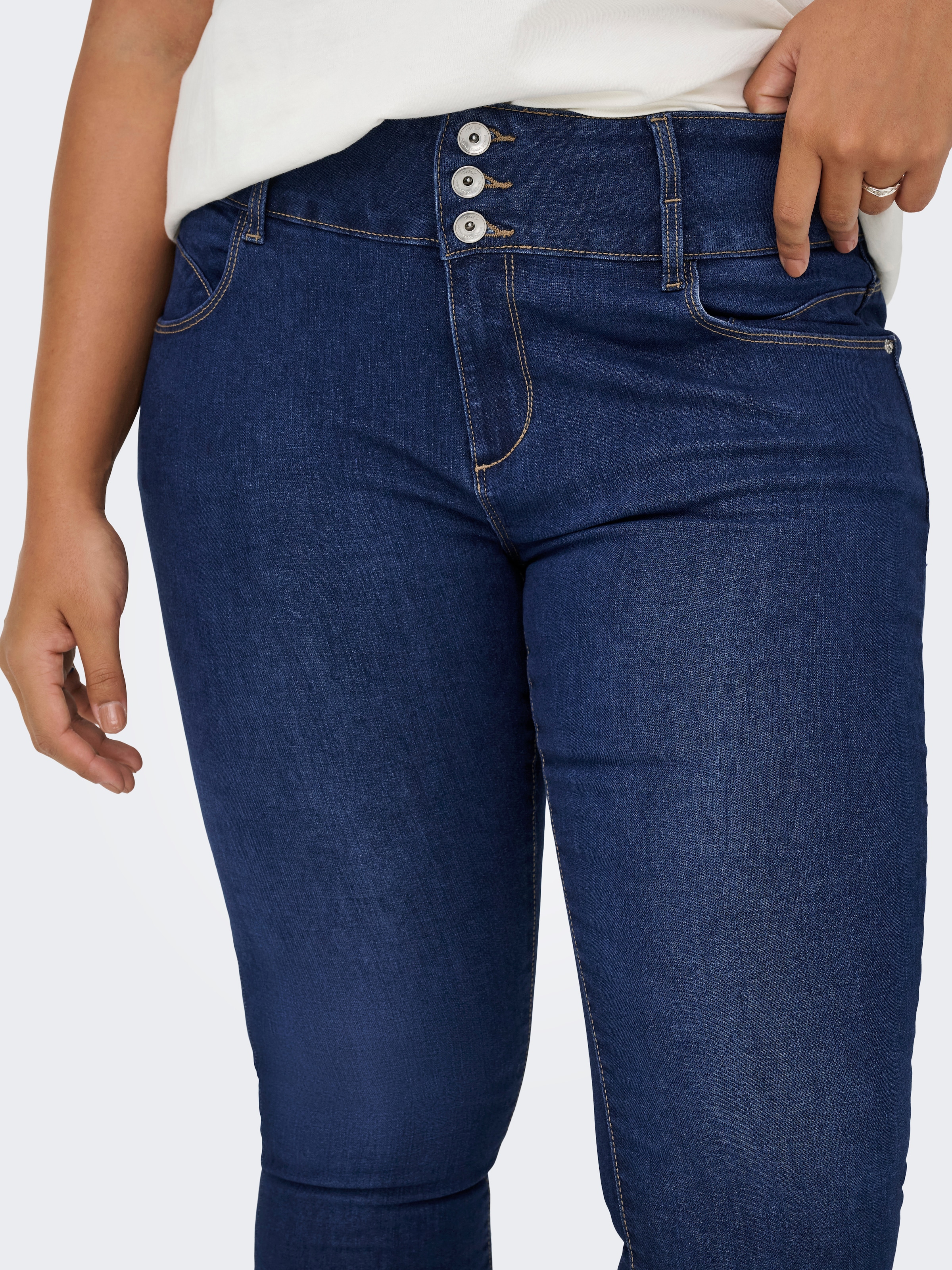 ONLY CARMAKOMA Skinny-fit-Jeans »CARANNA HW SKINNY ANK MBD DNM ANA«