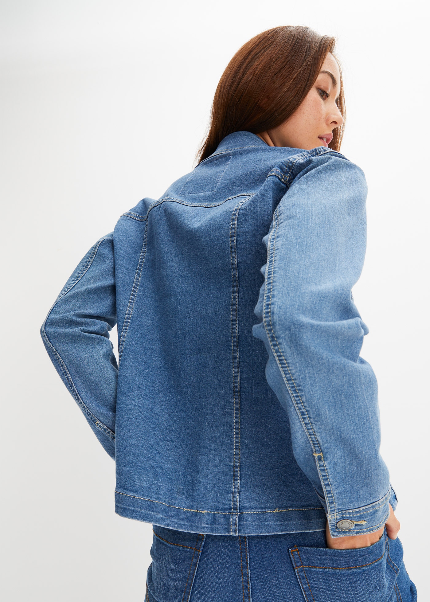bonprix Jeansjacke bequeme Passform, mit Brust- und Eingriffstaschen