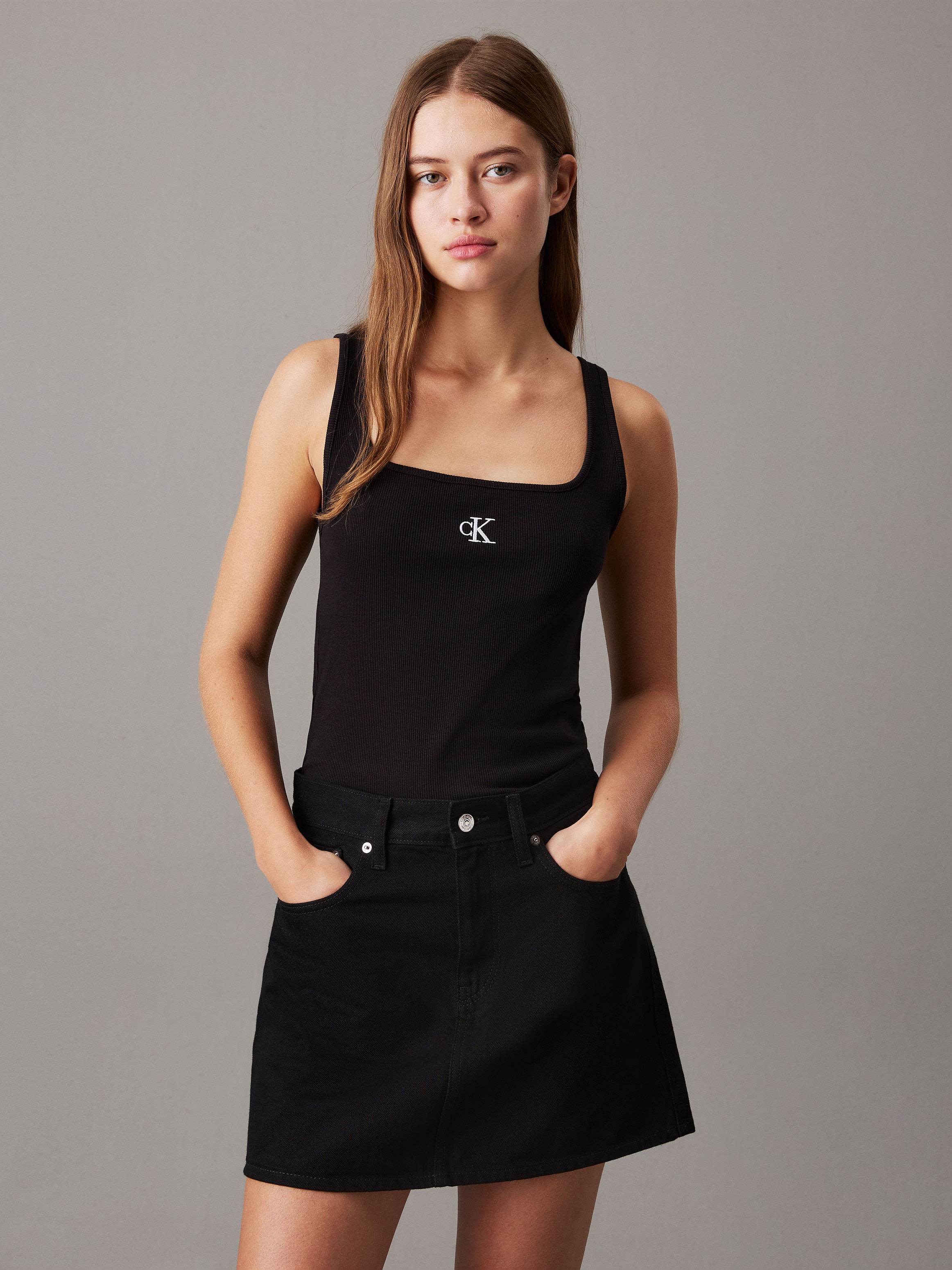 Calvin Klein Jeans Tanktop »CK RIB TANK TOP« mit eckigem Ausschnitt