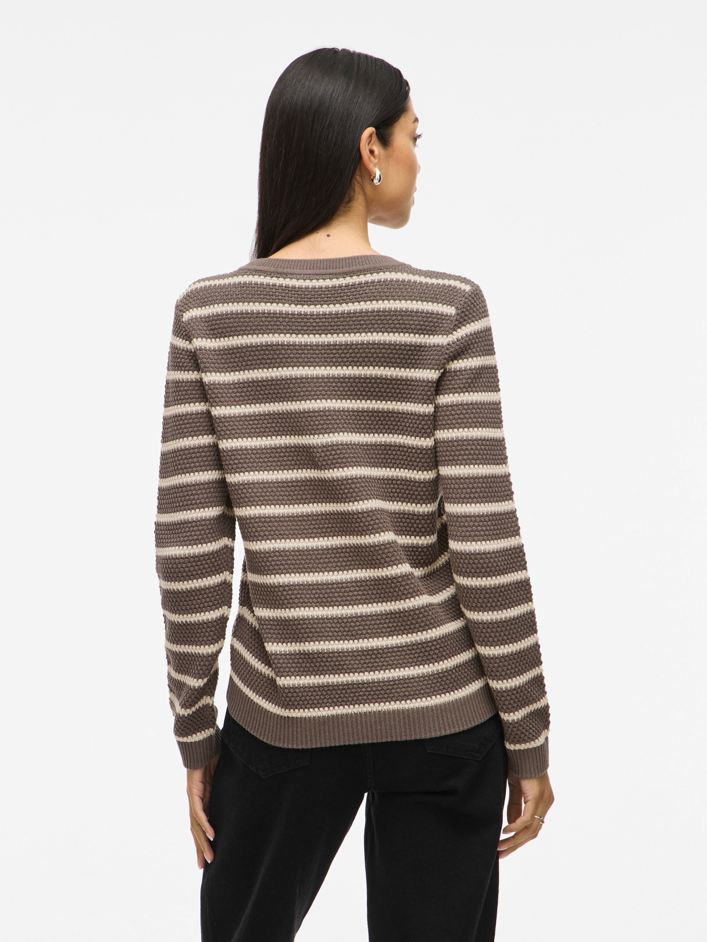 Vila Rundhalspullover »VIDALO O-NECK L/S STRIPE KNIT TOP- NOOS«
