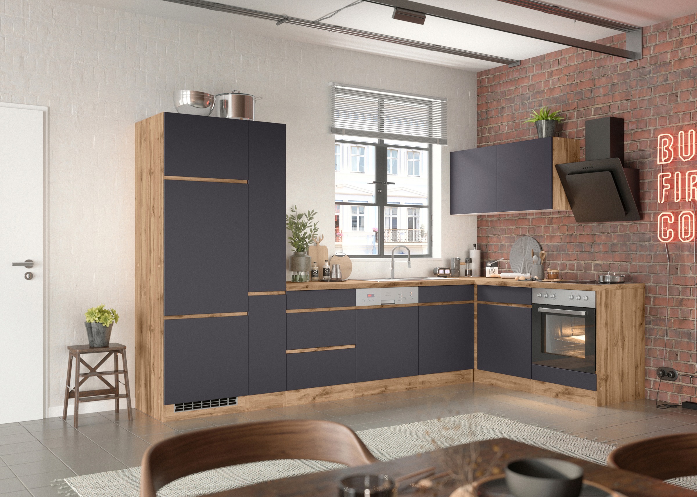 KOCHSTATION Winkelküche »KS-Riesa« Stellbreite 240x270 cm, wahlweise mit oder ohne E-Geräte