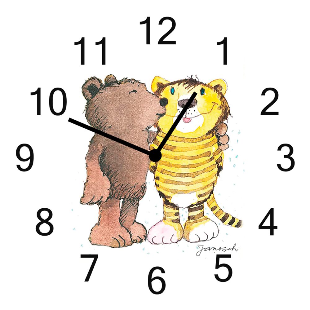 LuckyLinde Wanduhr »Der kleine Bär und der kleine Tiger« Wanduhr, Uhr, geräuschlos, JANOSCH, Kindermotiv, Panama
