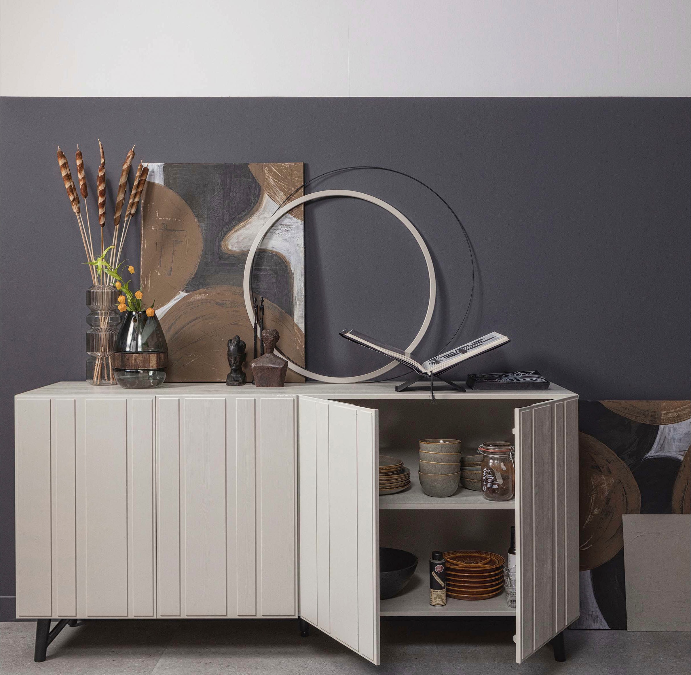 WOOOD Sideboard »Miller«, Kommode mit klaren Linien, Breite 181 cm